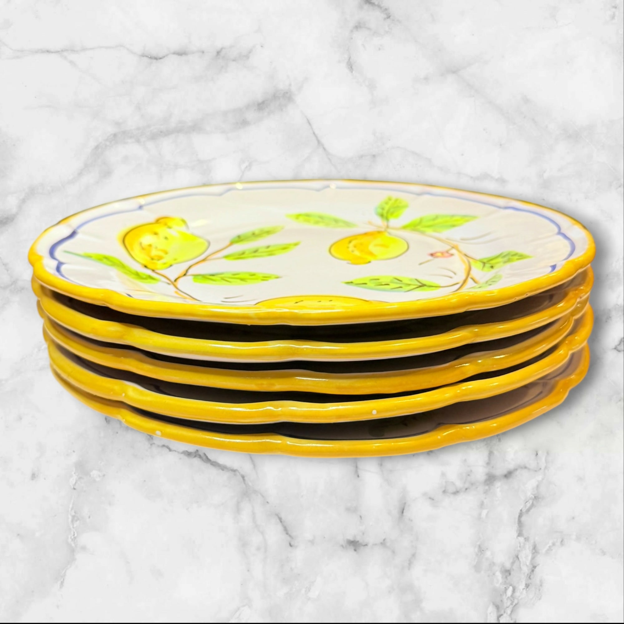 Gumps Handpainted Italian Fruit Dinner Plates Set of 5 | Gently Used
