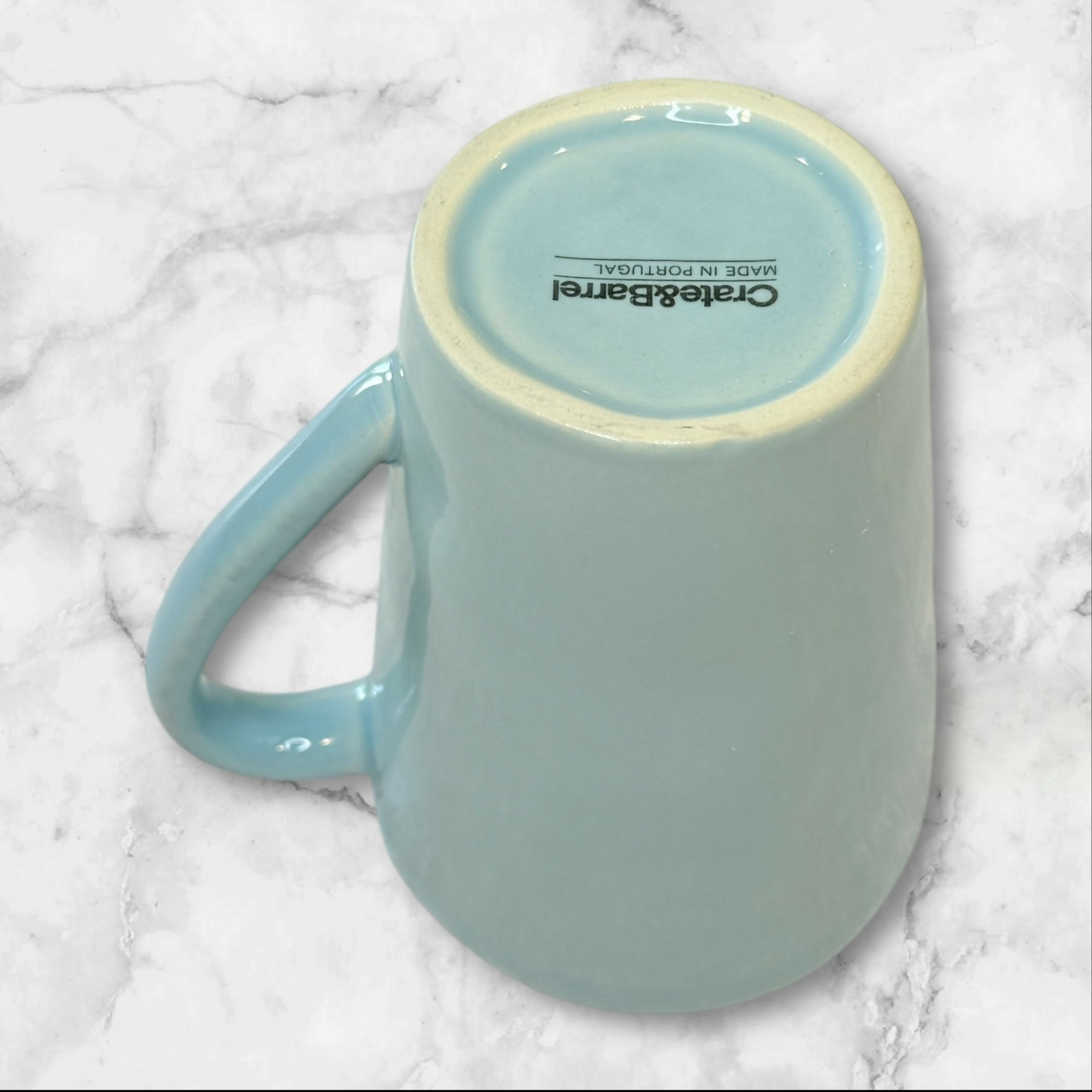Crate & Barrel Marin Blue Stoneware Mugs | Set of 2 | Excellent Condition