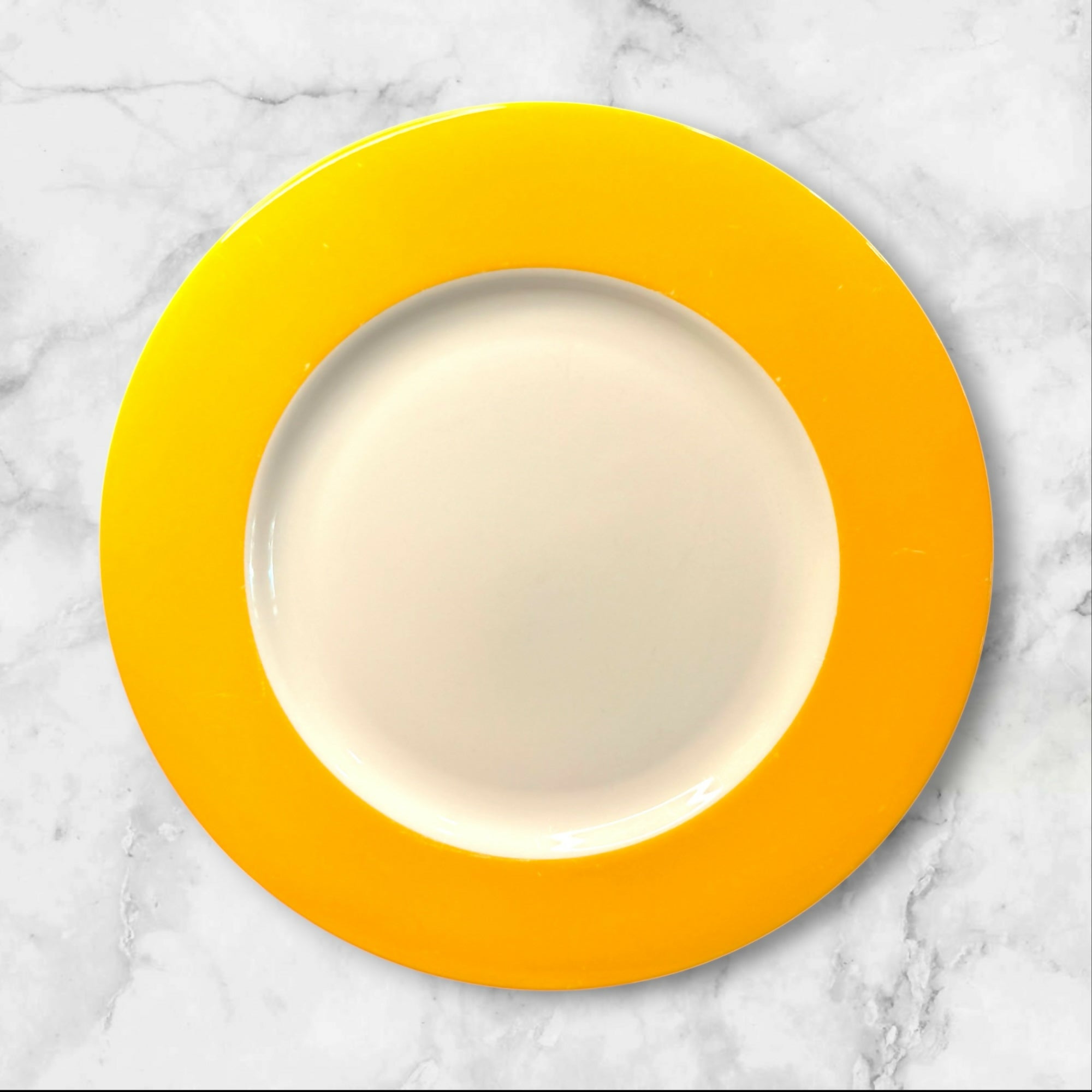 Crate & Barrel Hamptons Yellow Dinner Plates Set of 4 Gently Used