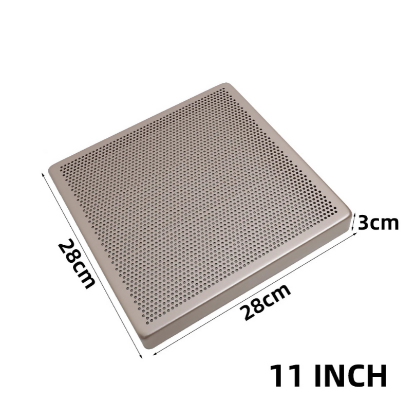 ANYGLEAM Baking Tray Silver Square Non Stick Oven Toaster Pastry Sheet Pan With Hole