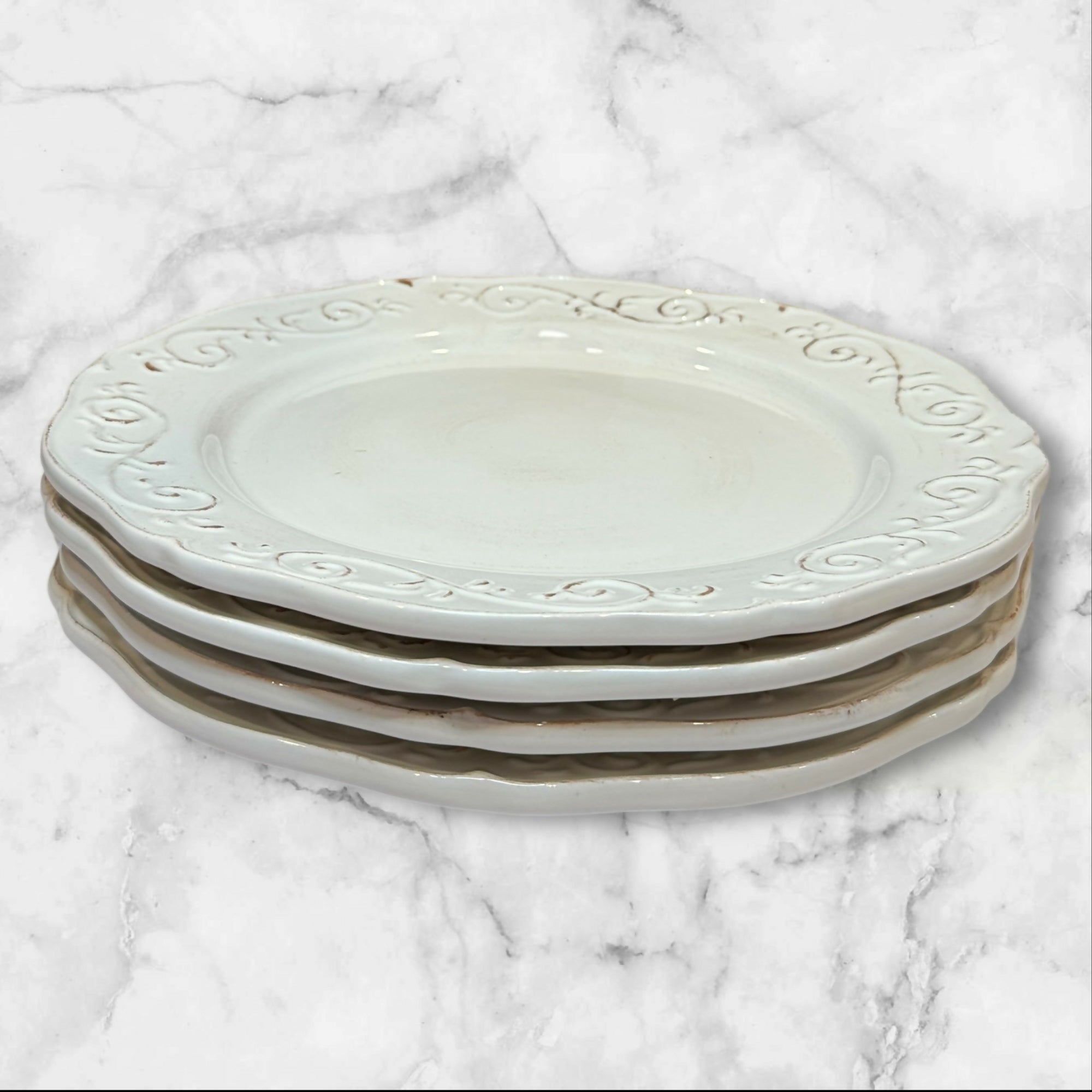 Artimino Baroque Beige Dinner Plates | Set of 4 | Great Condition