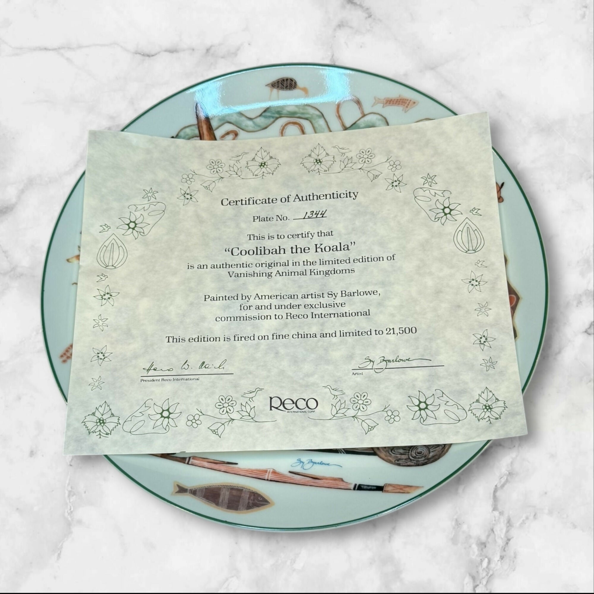 Reco Coolibah the Koala Collector Plate | Sy Barlowe 1987 | Original Box | Exc Cond