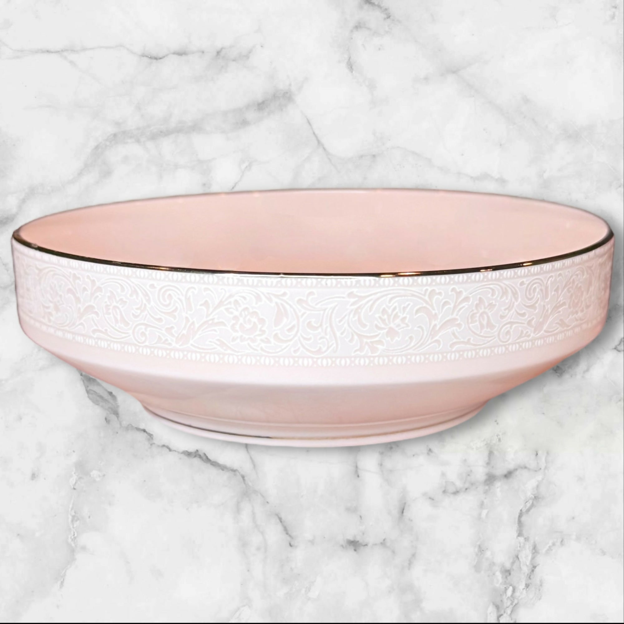 Noritake Always Pink Platinum Rim Cereal Bowls | Set of 4 | Excellent Condition
