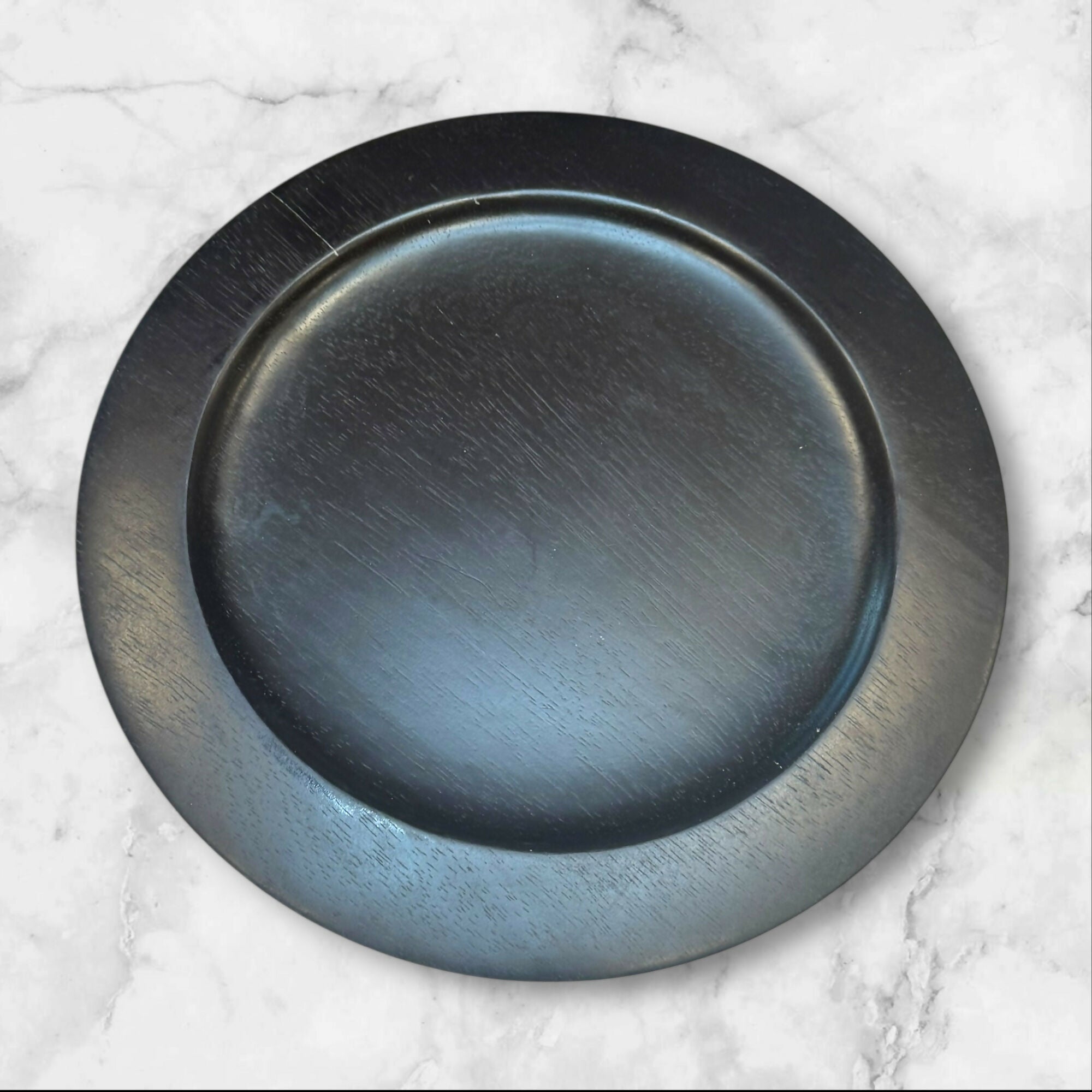 Studio Nova Wood Charger Plates | Set of 5 | Good Condition | Dark Finish