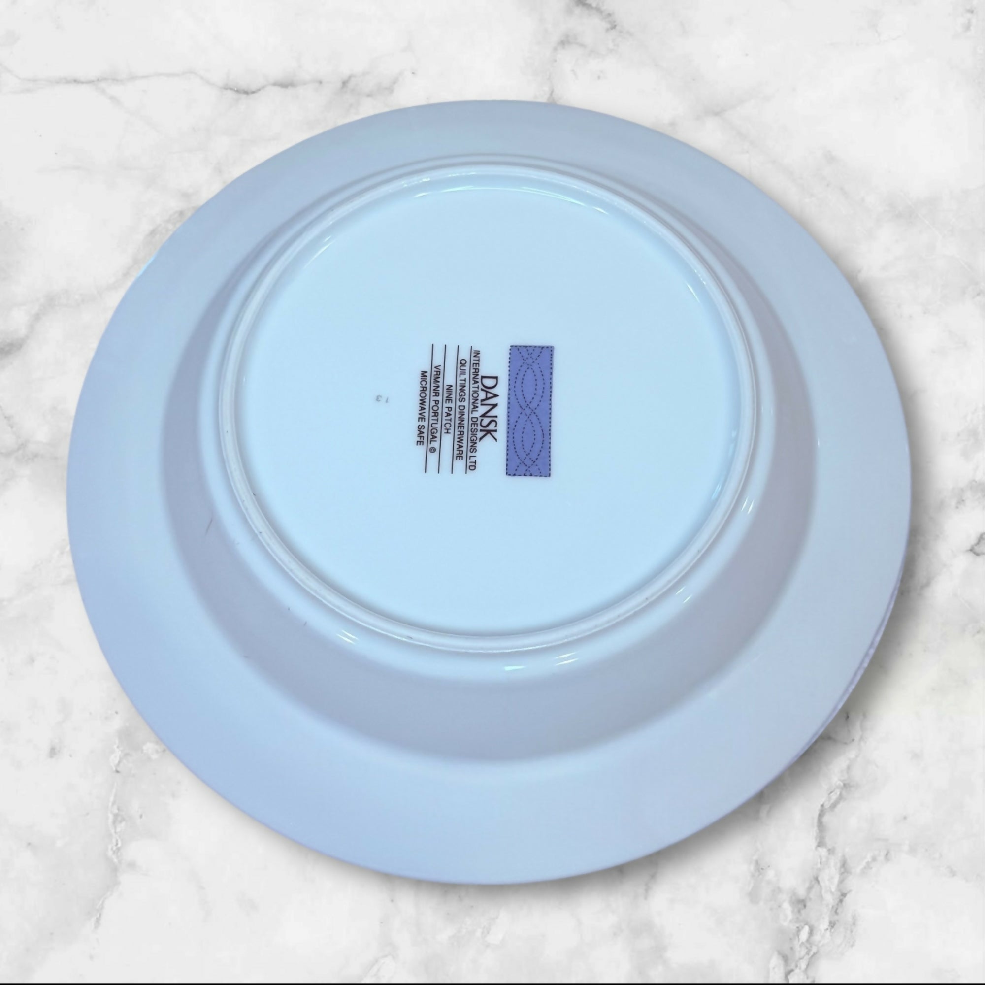 Dansk Nine Patch Rim Soup Bowls Blue White | Set of 4 | Great Condition