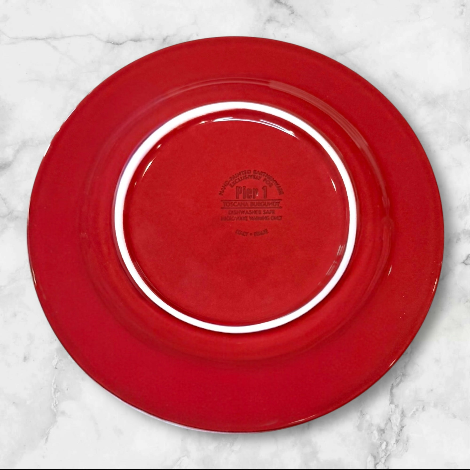 Pier 1 Toscana Burgundy Salad Plates | Set of 4 | Italian Stoneware | Good