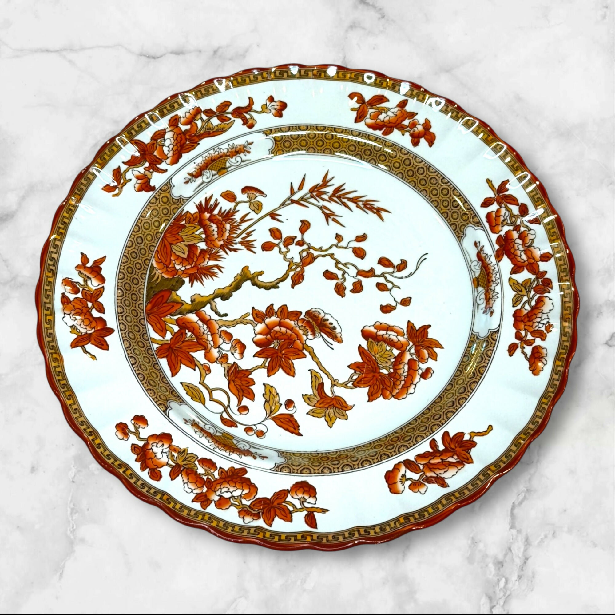 Spode Indian Tree Orange Rust Dinner Plates | Set of 4 | Great Condition
