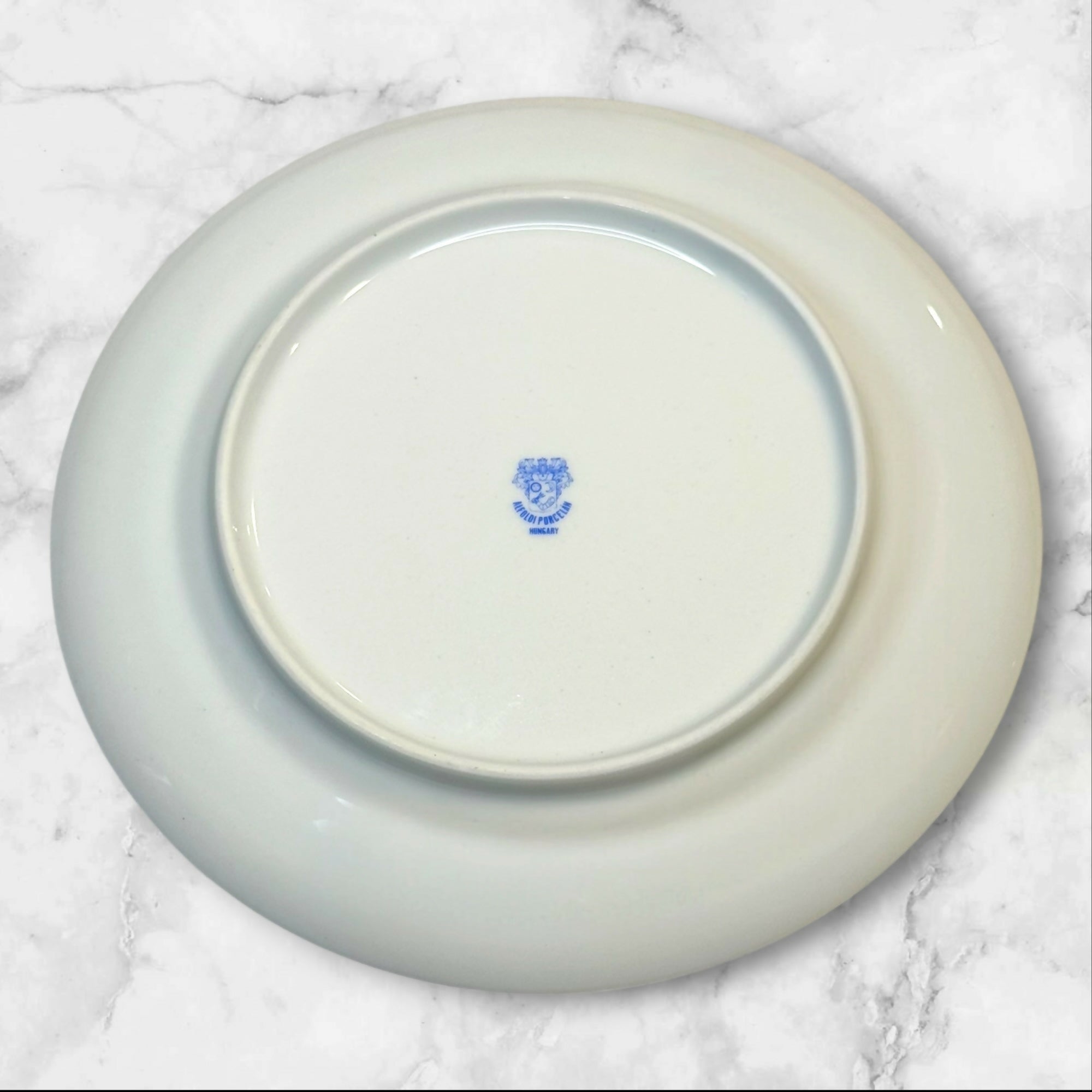 Alfoldi Porcelain Hungary Blue Rim Salad Plates | Set of 4 | Excellent