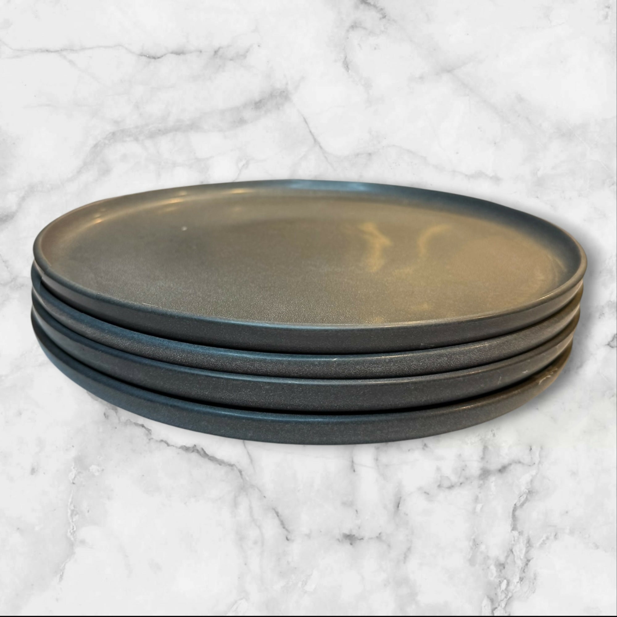 Crate & Barrel Matte Black Dinner Plates | Set of 4 | Gently Used