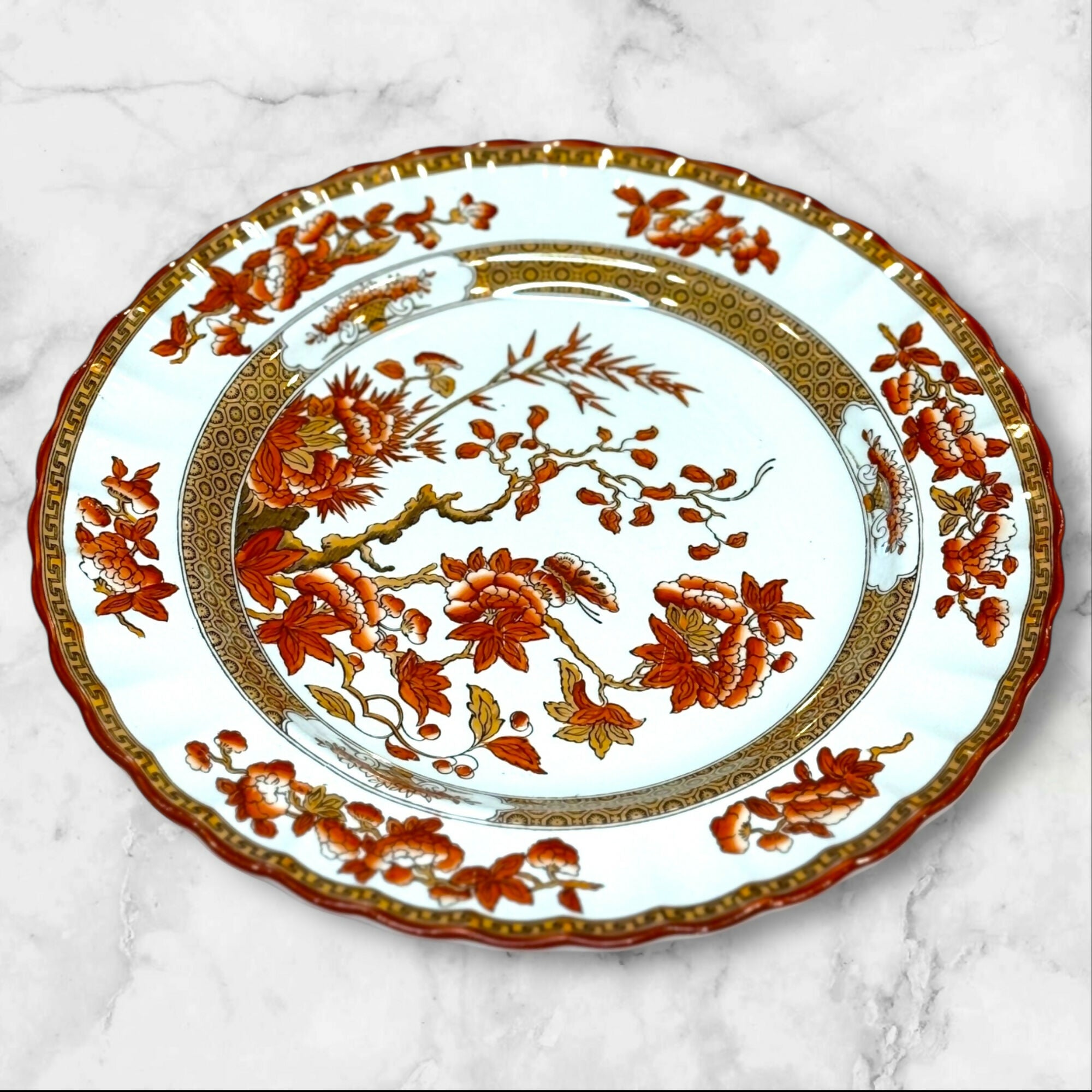 Spode Indian Tree Orange Rust Dinner Plates | Set of 2 | Great Condition