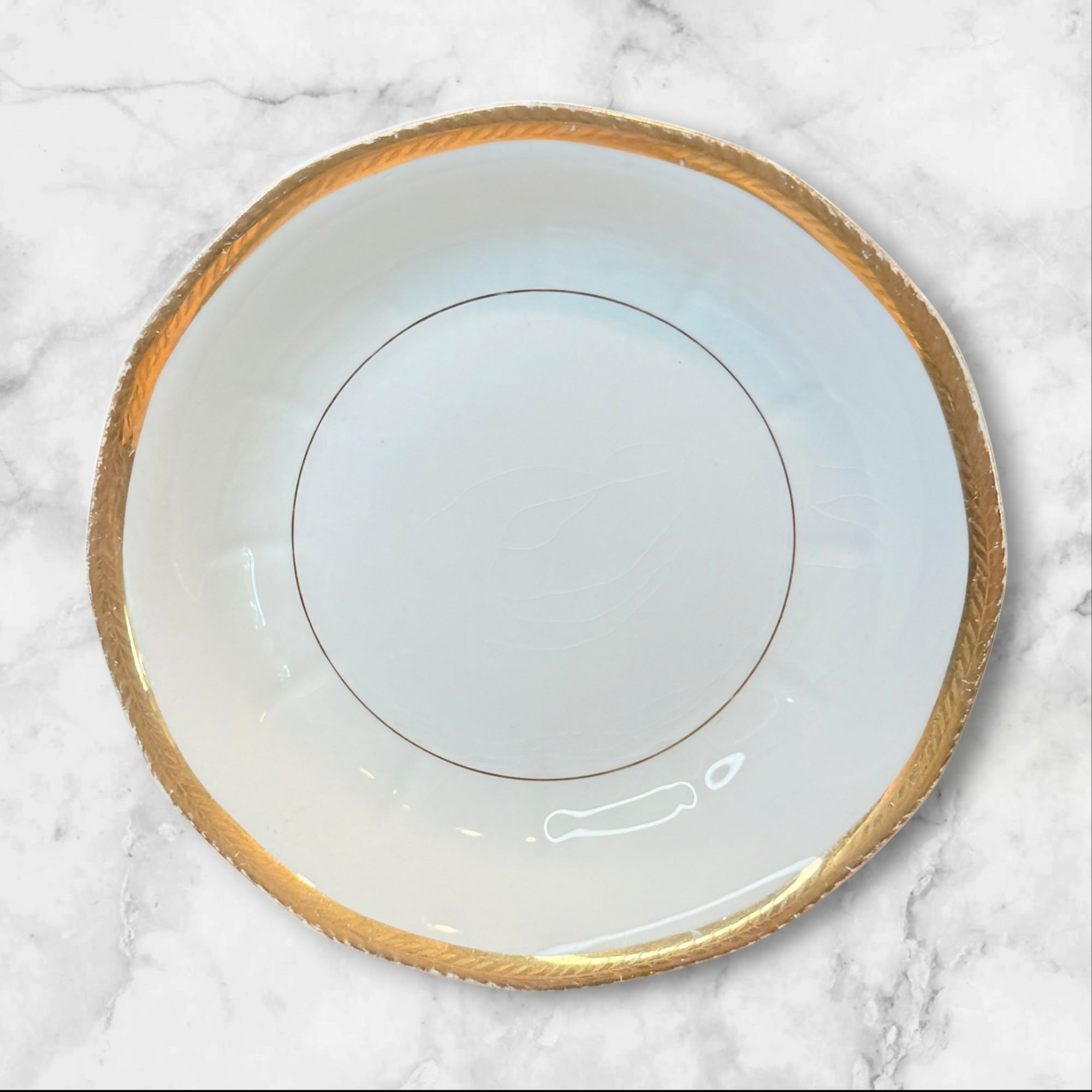 La Roi 18K Gold Rim Soup Bowls | Set of 5 | Vintage | Good Condition