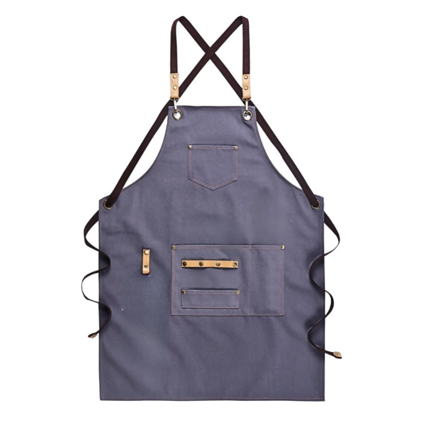 Anypron Brown Canvas Apron Waterproof Oilproof Chef Waiter Workwear