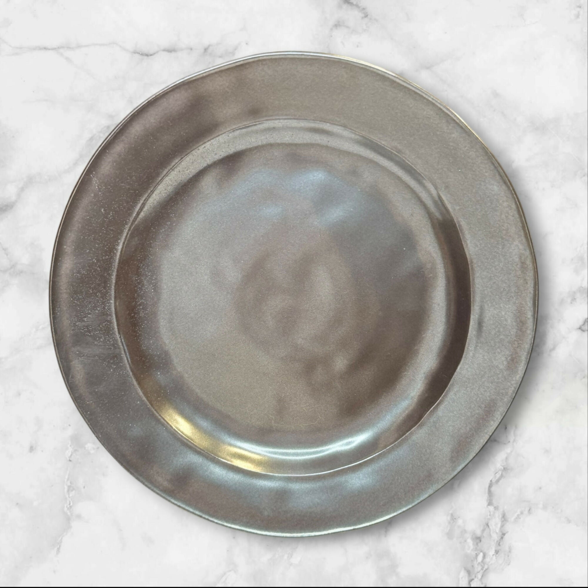 Juliska Pewter Stoneware Dinner Plates Set of 3 11” Gray Rustic Stoneware