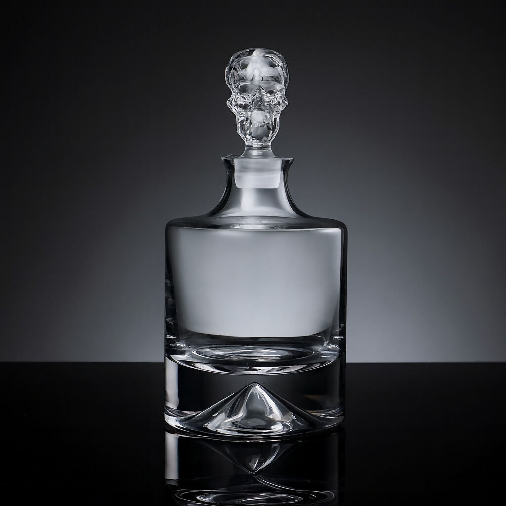Nude Glass Skull Top Whiskey Decanter | Handmade Crystal | Excellent Condition