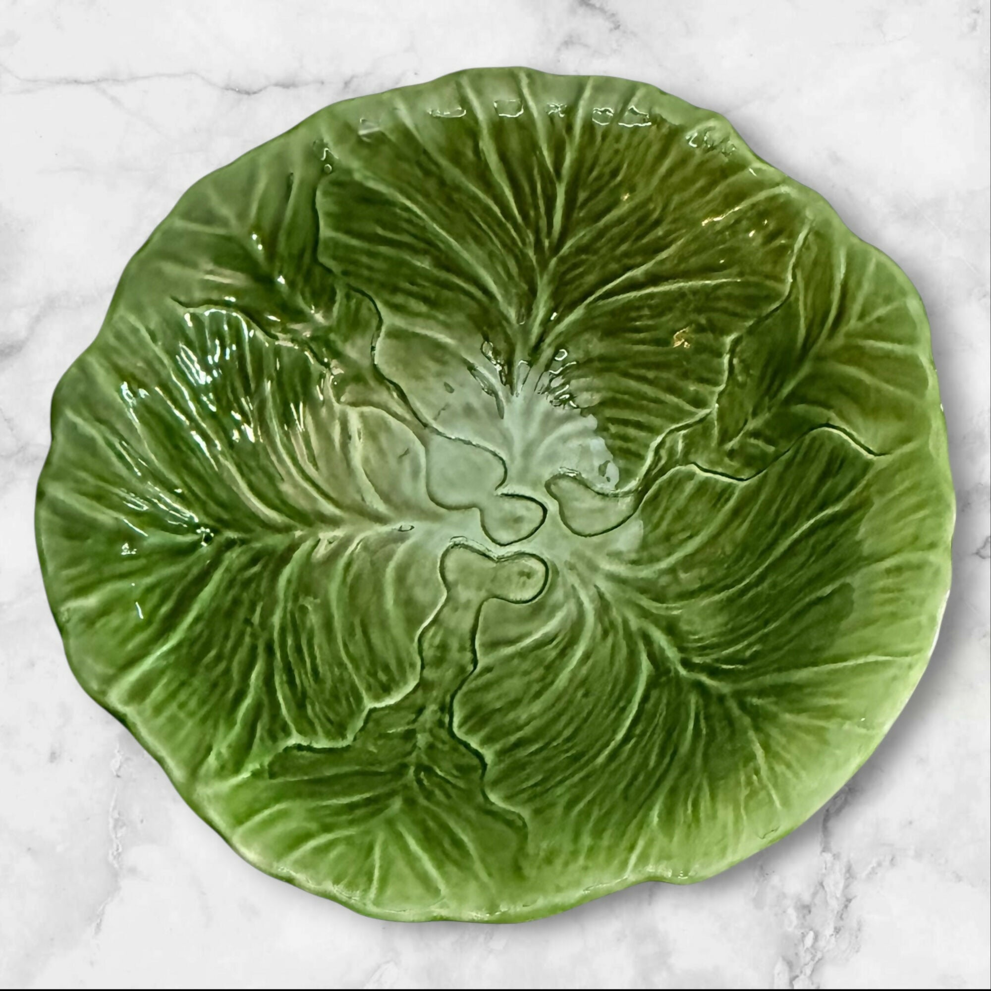Los Angeles Pottery Cabbage Leaf Serving Bowl | Vintage Green | Great Condition