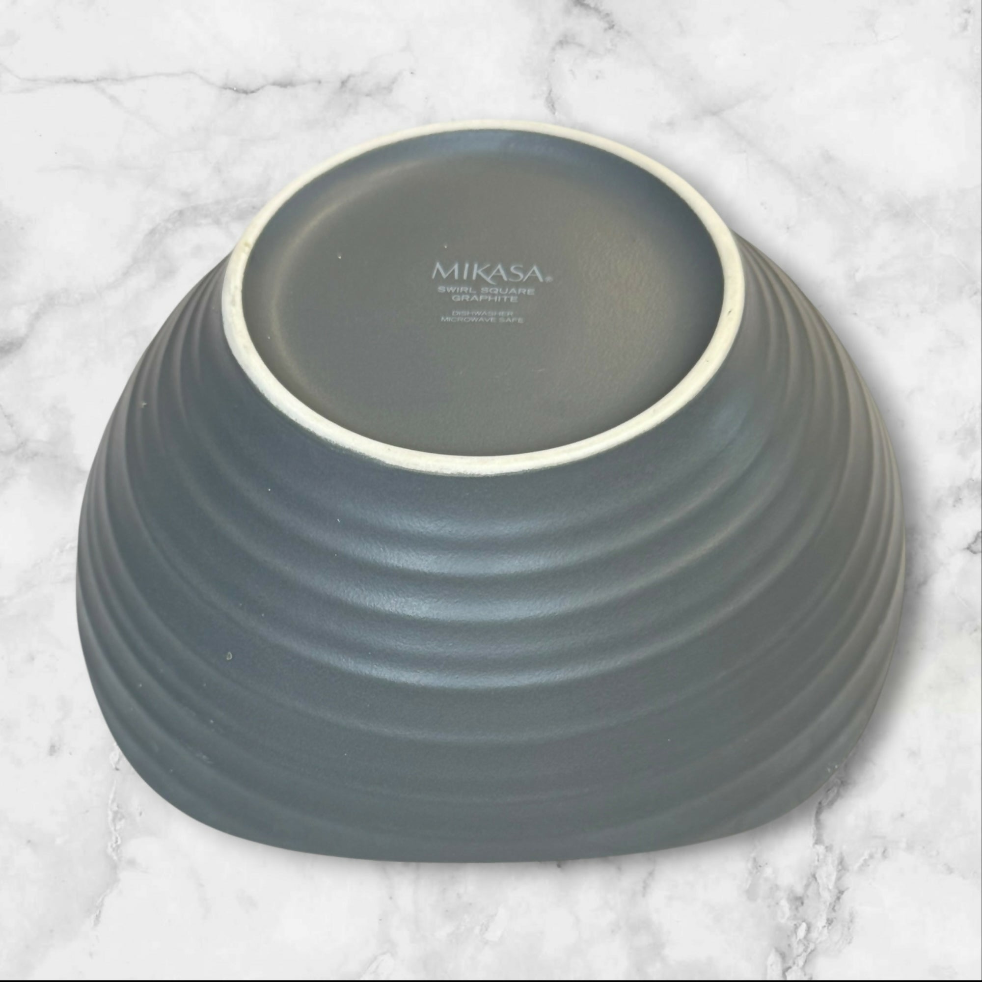 Mikasa Swirl Square Graphite & White Bowls | Set of 6 | Great Condition