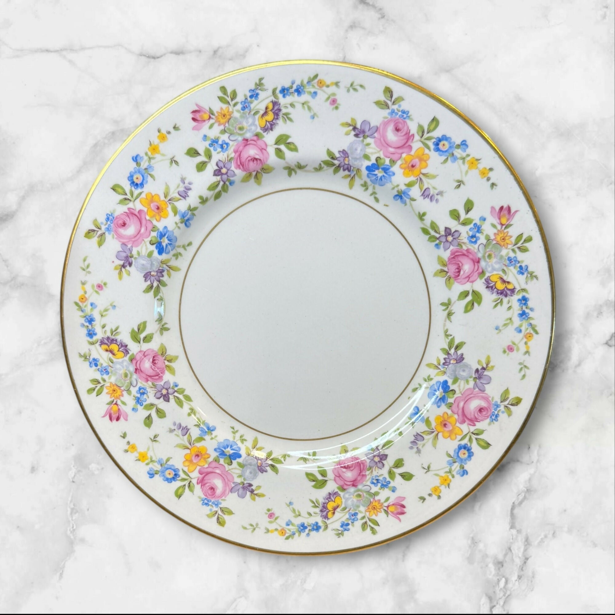 Simpsons Elizabeth Rose Floral Dinnerware Set | Set of 8 | Vintage Condition