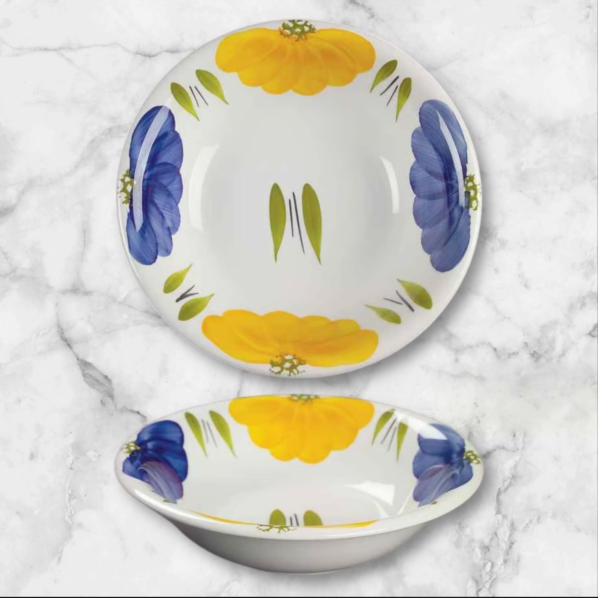 Maxam Italian Daisy Coupe Soup Bowls | Set of 2 | Excellent Condition