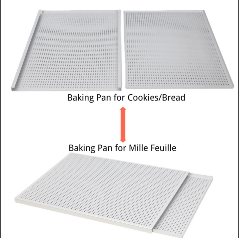 ANYGLEAM Baking Tray Silver Rectangular 2.0mm Perforated Pastry Sheet Pan With Hole