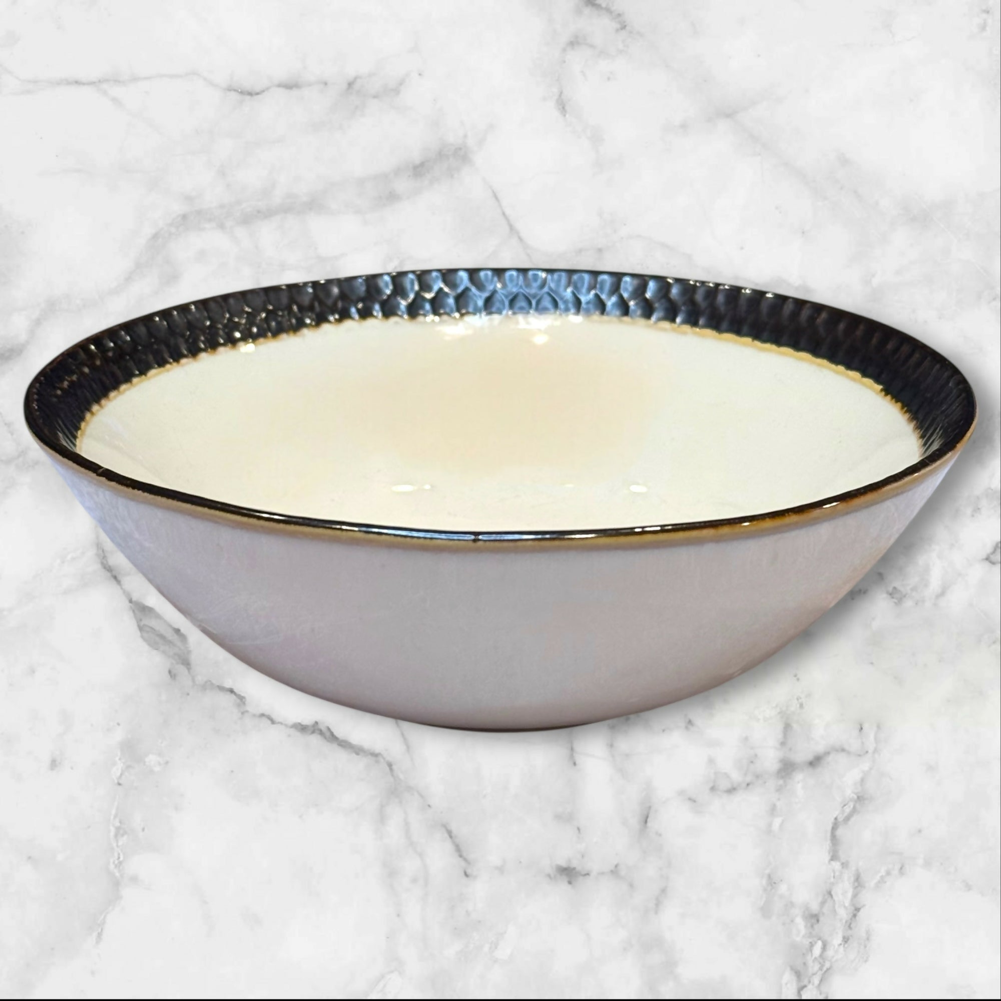 Crate & Barrel Scavo Stoneware Bowls | Set of 4 | Good Condition | 7.75”