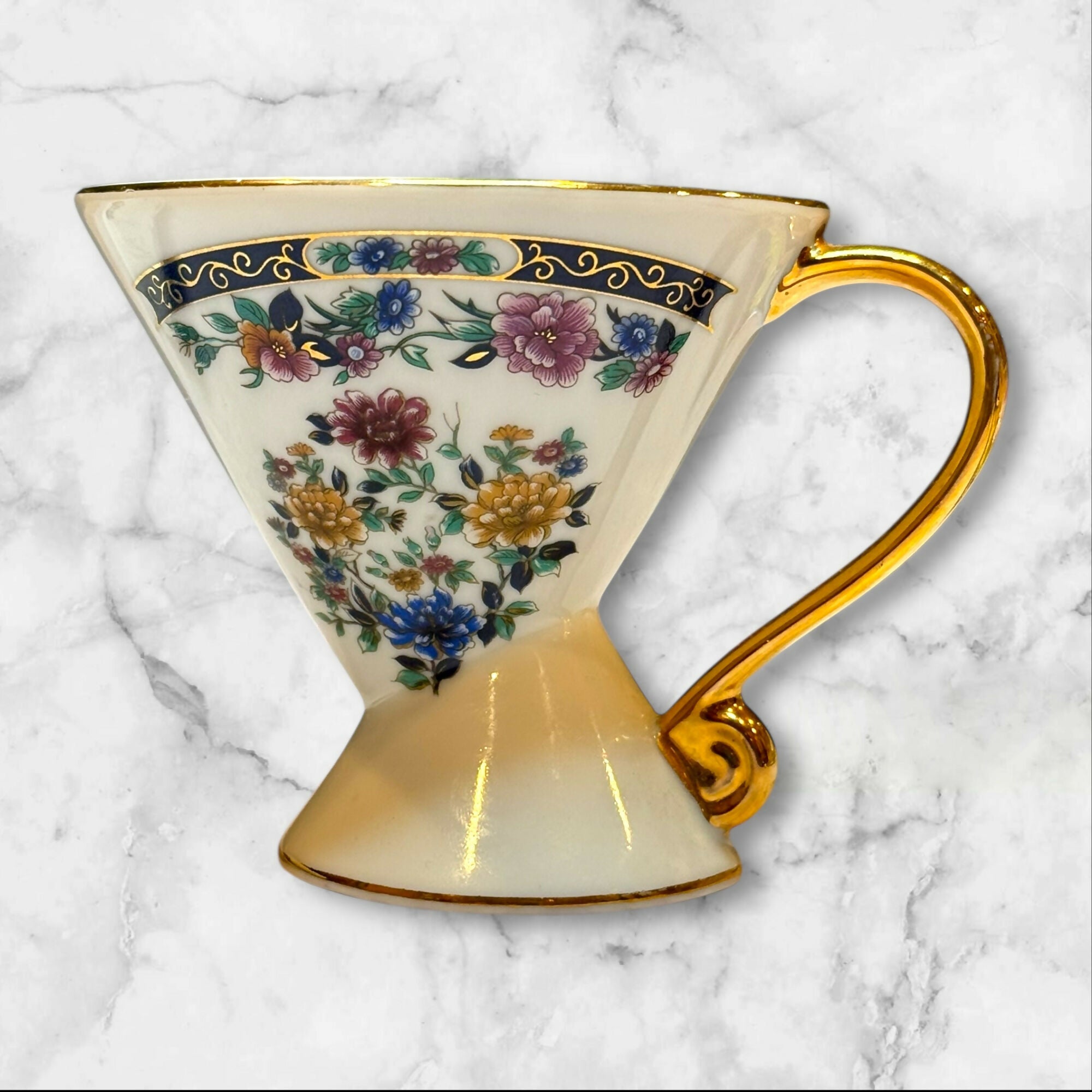 Royal Stafford Chelsea Garden Teacup & Saucer | Floral Gold Trim | England