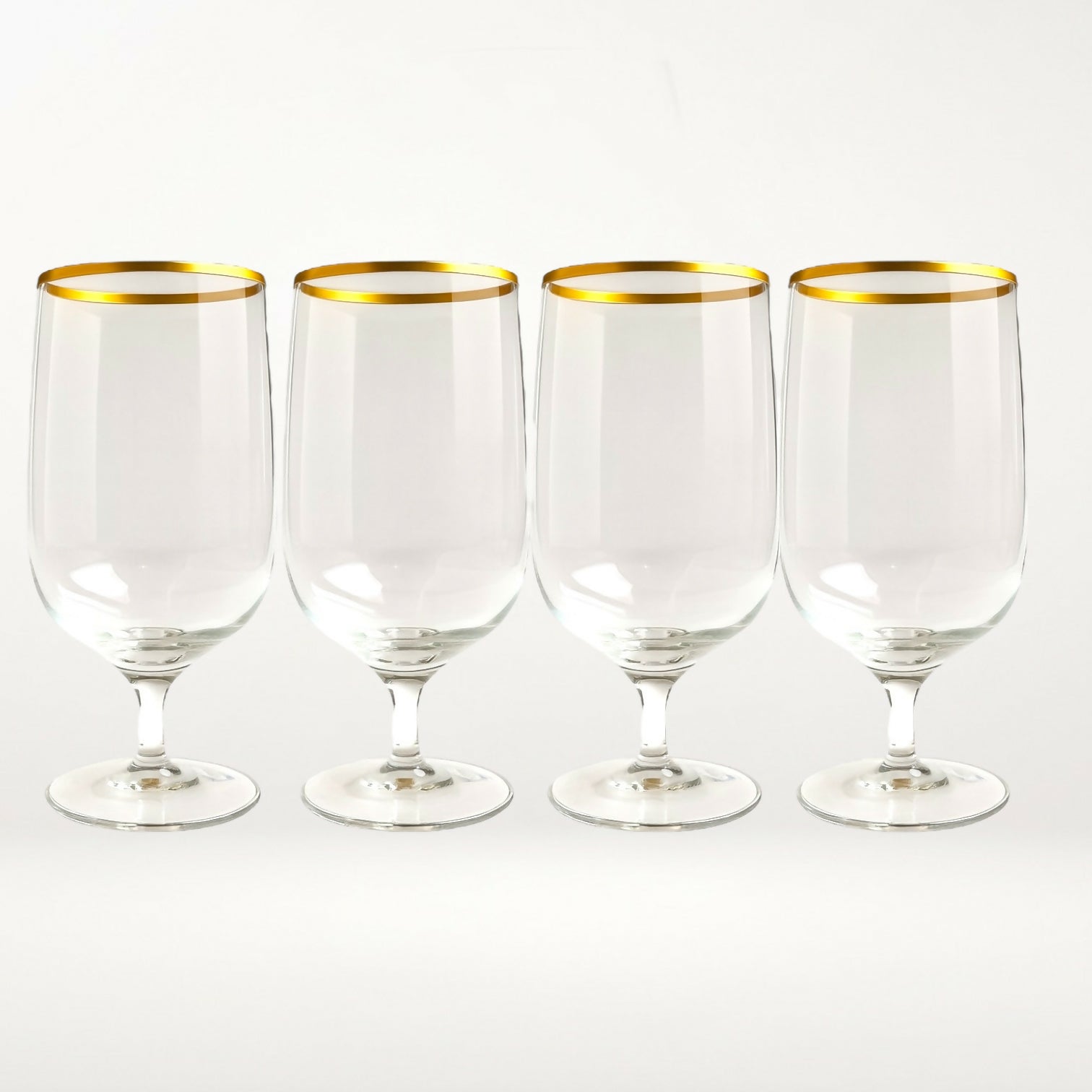 Lenox Laurent Hand Blown Crystal Glasses Gold Rim | Set of 4 | Great Condition