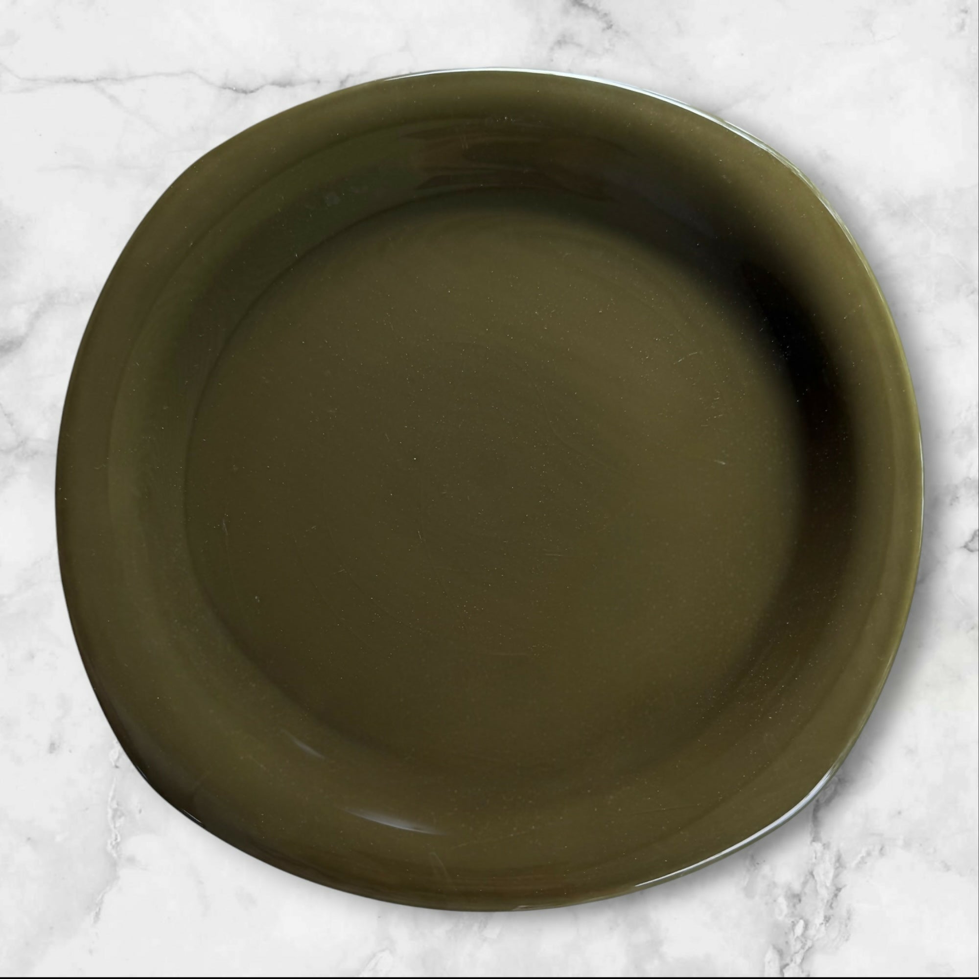 World Market Quad Olive Green Dinner Plates | Set of 6 | Good Condition
