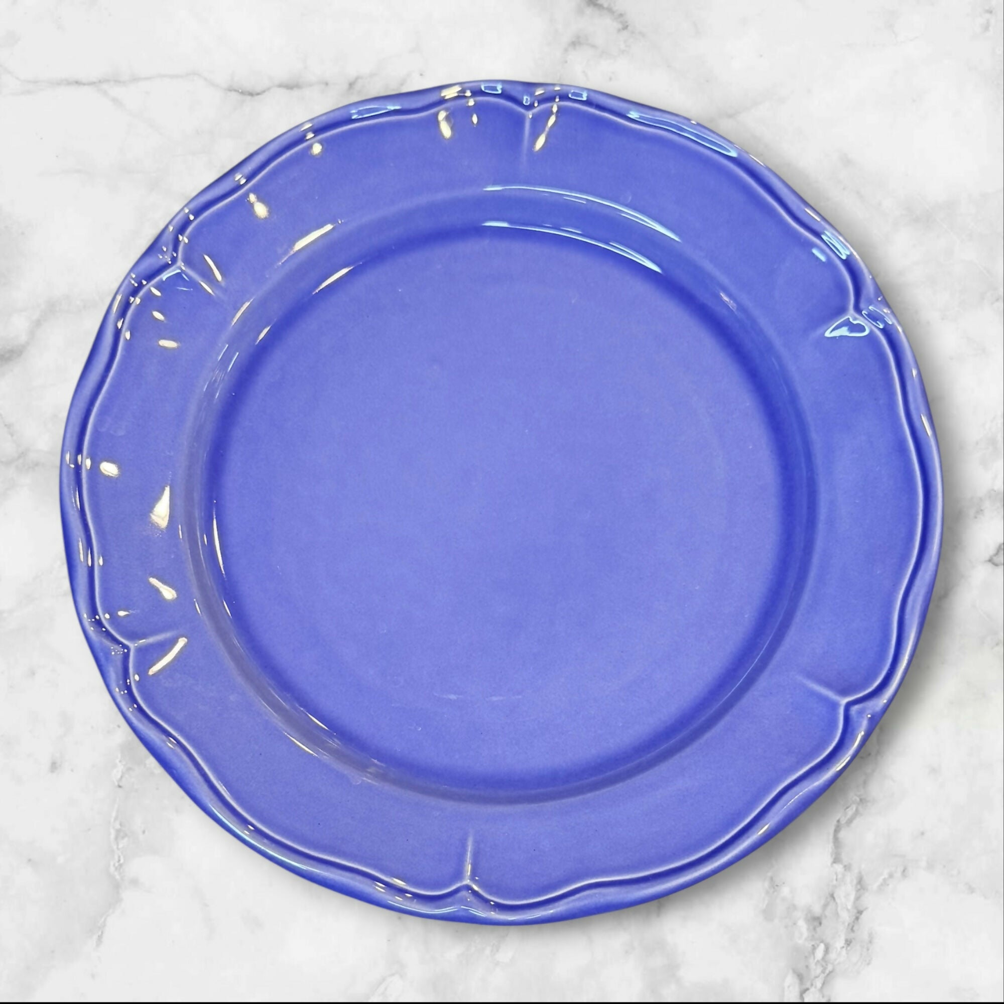 Varages Luberon Blue Purple Dinner Plates Set of 4 | Great Condition