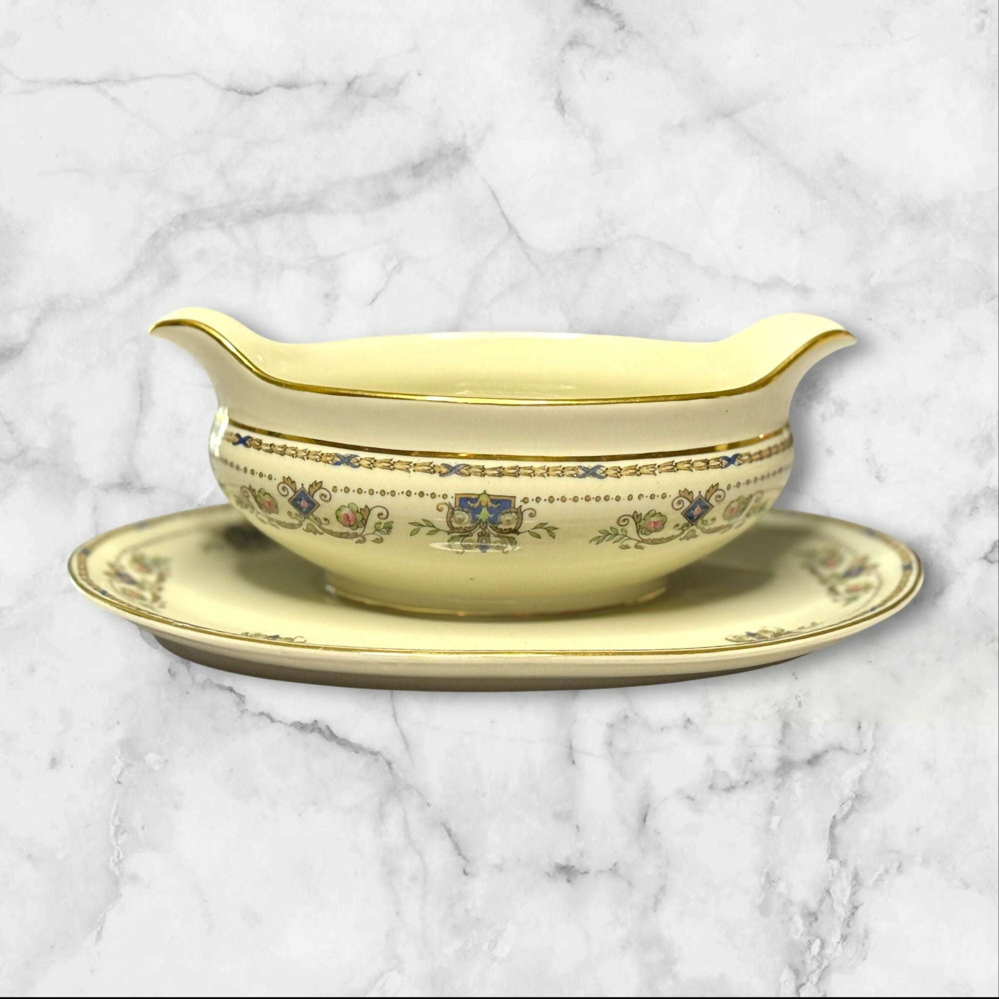 Syracuse China Old Ivory Gravy Boat w/ Underplate | The Fair Chicago | Great Condition