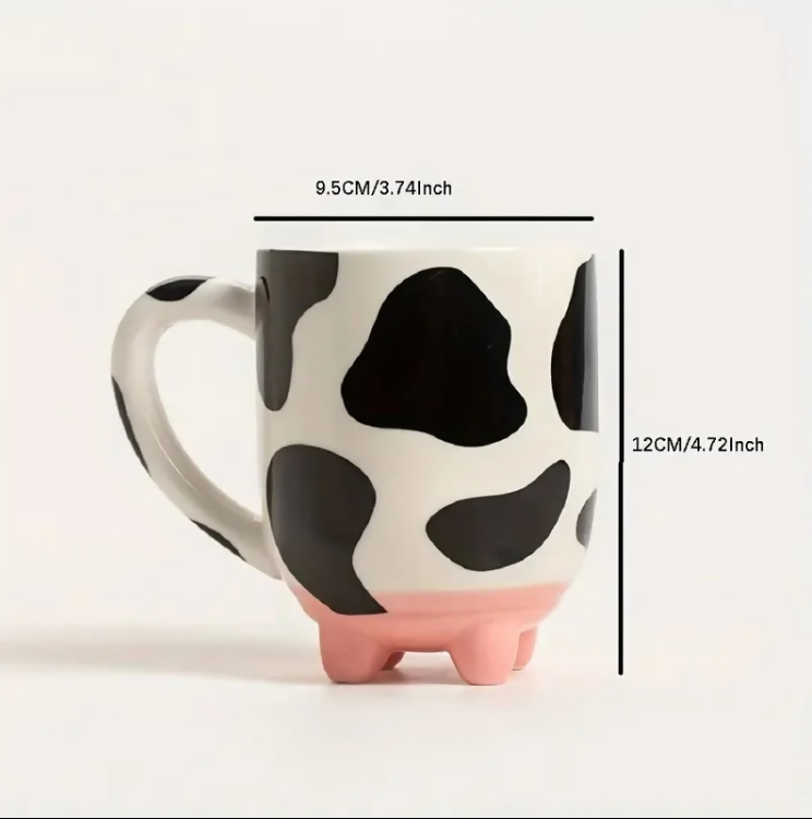 ANYGLEAM Coffee Mug Ceramic With Cow Print Hot Bevarages Drinkware