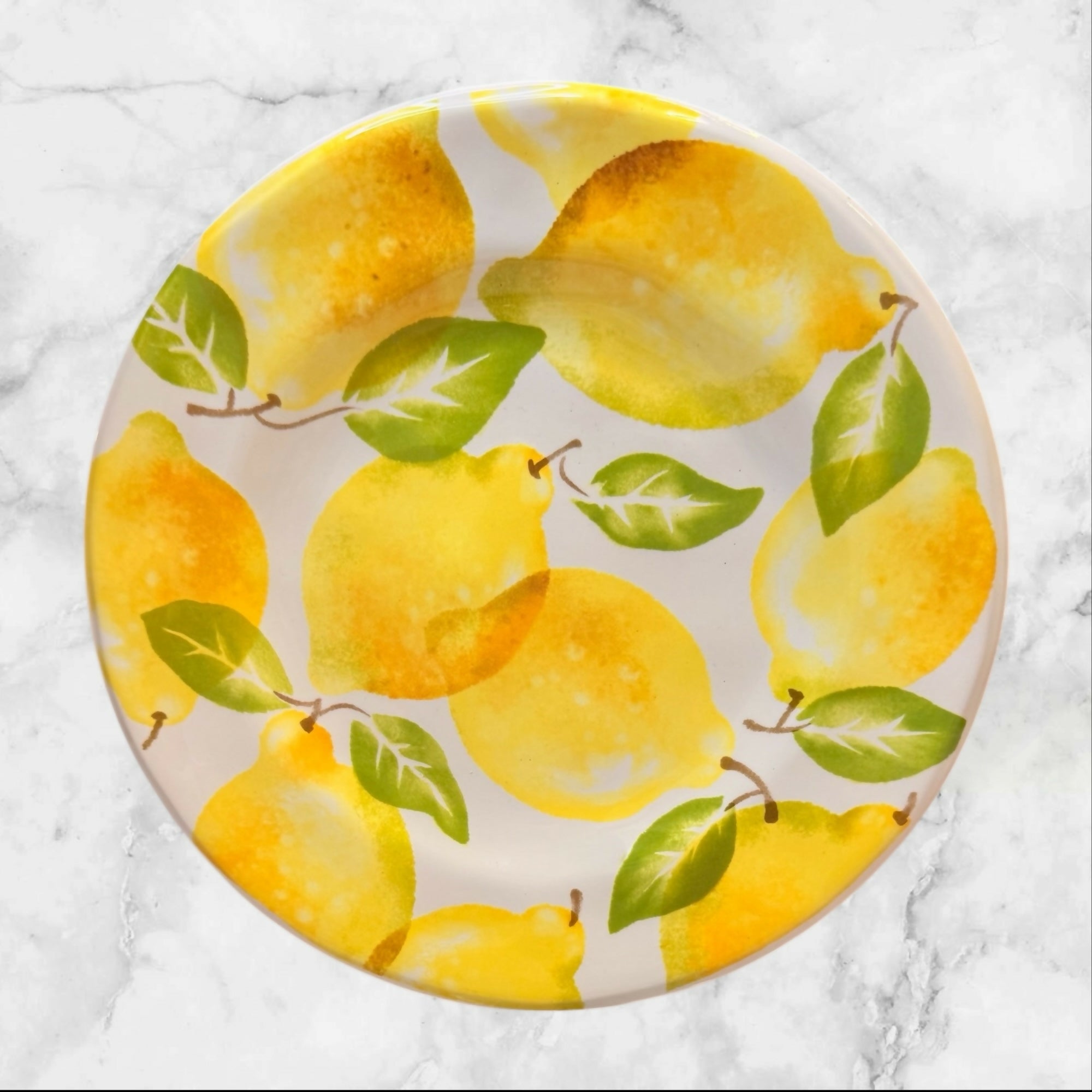Pier 1 Lemon Salad Plates Set of 4 | 8.5” Citrus Fruit Dinnerware