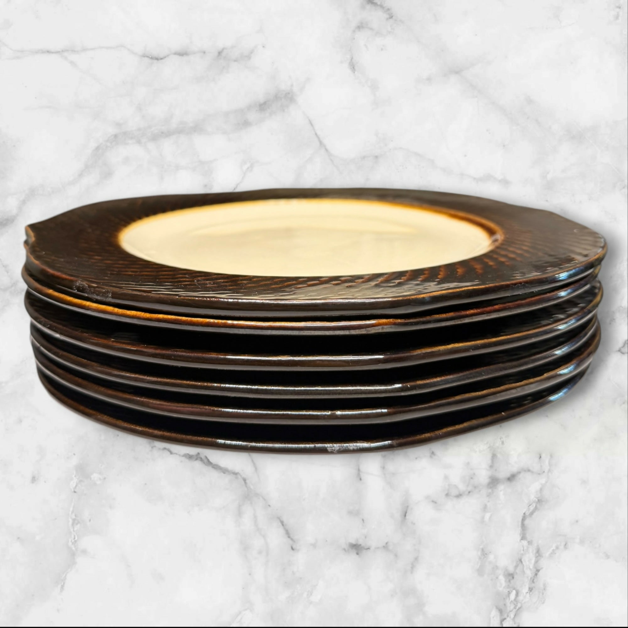 Pier 1 Metallic Bronze Dinner Plates | Set of 6 | Great Condition