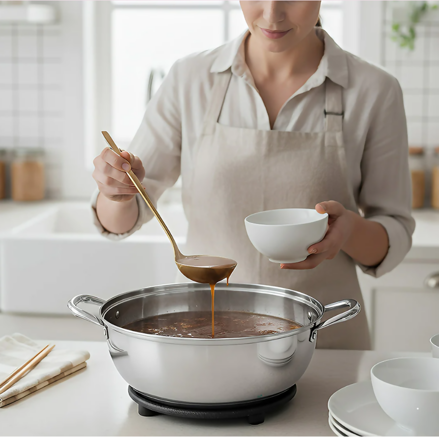 ANYGLEAM Stock Pot Silver Stainless Steel Home Restaurant Cooking Tool Single-Layer Compatible Soup Kitchen Utensils