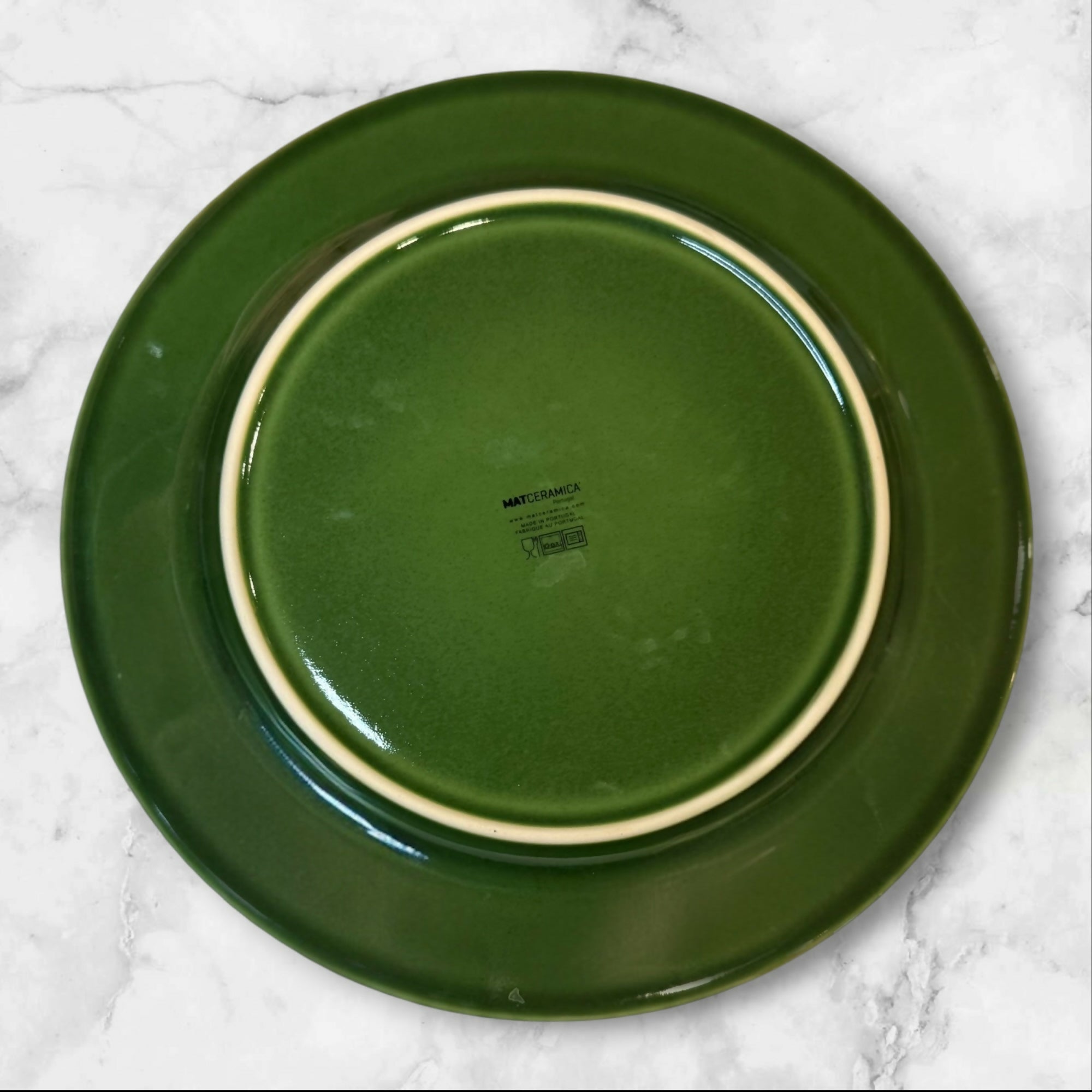 Matceramica Perola Green Dinner Plates Set of 3 Great Condition