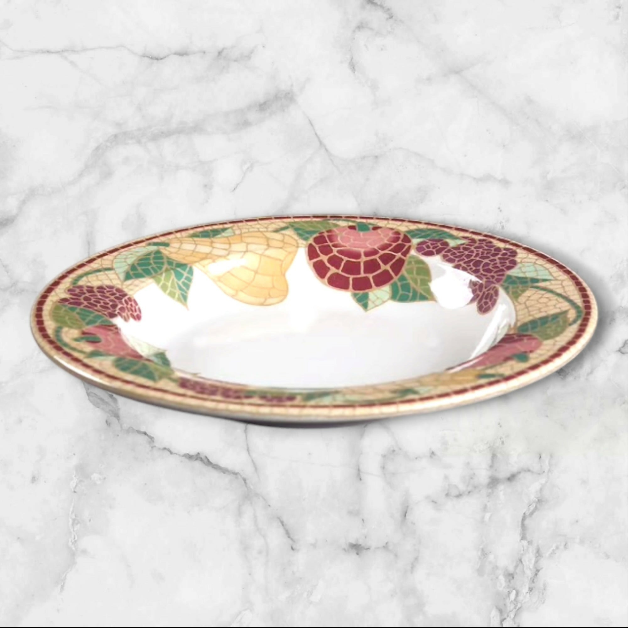 Pier 1 Mosaic Fruit Rim Soup Bowls | Set of 4 | Good Condition