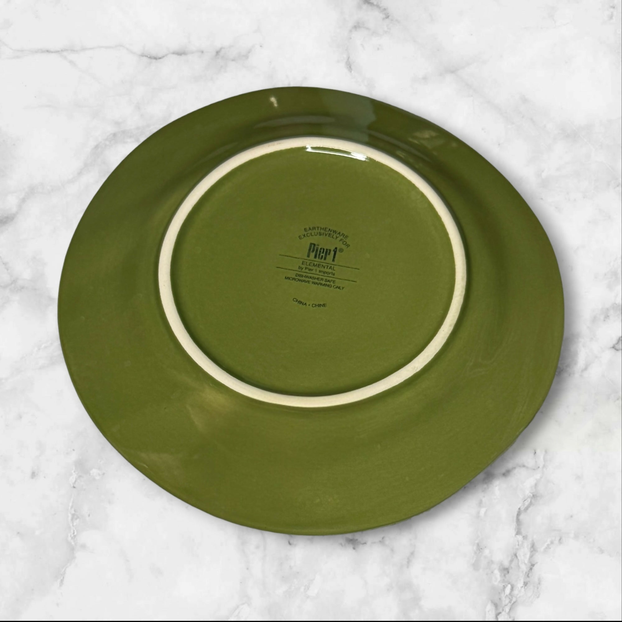 Pier 1 Elemental Moss Green Salad Plates | Set of 6 | Earthenware | Excellent Condition