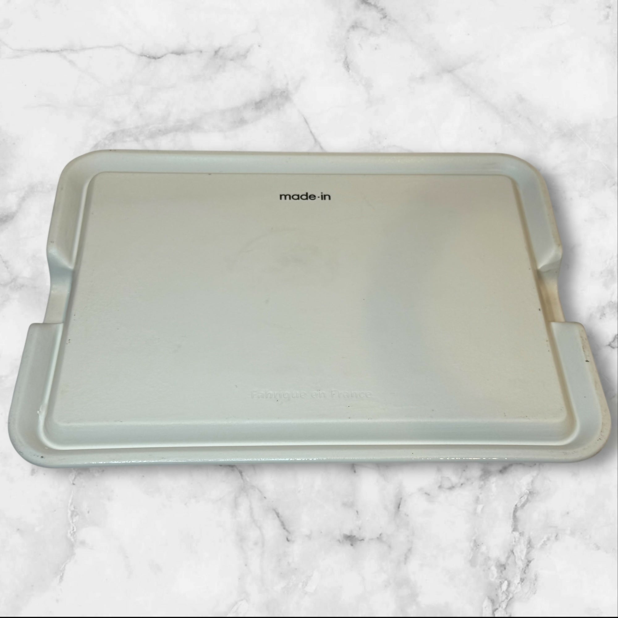 Made In France Rectangular Baking Dish | White Enamel | Excellent Condition