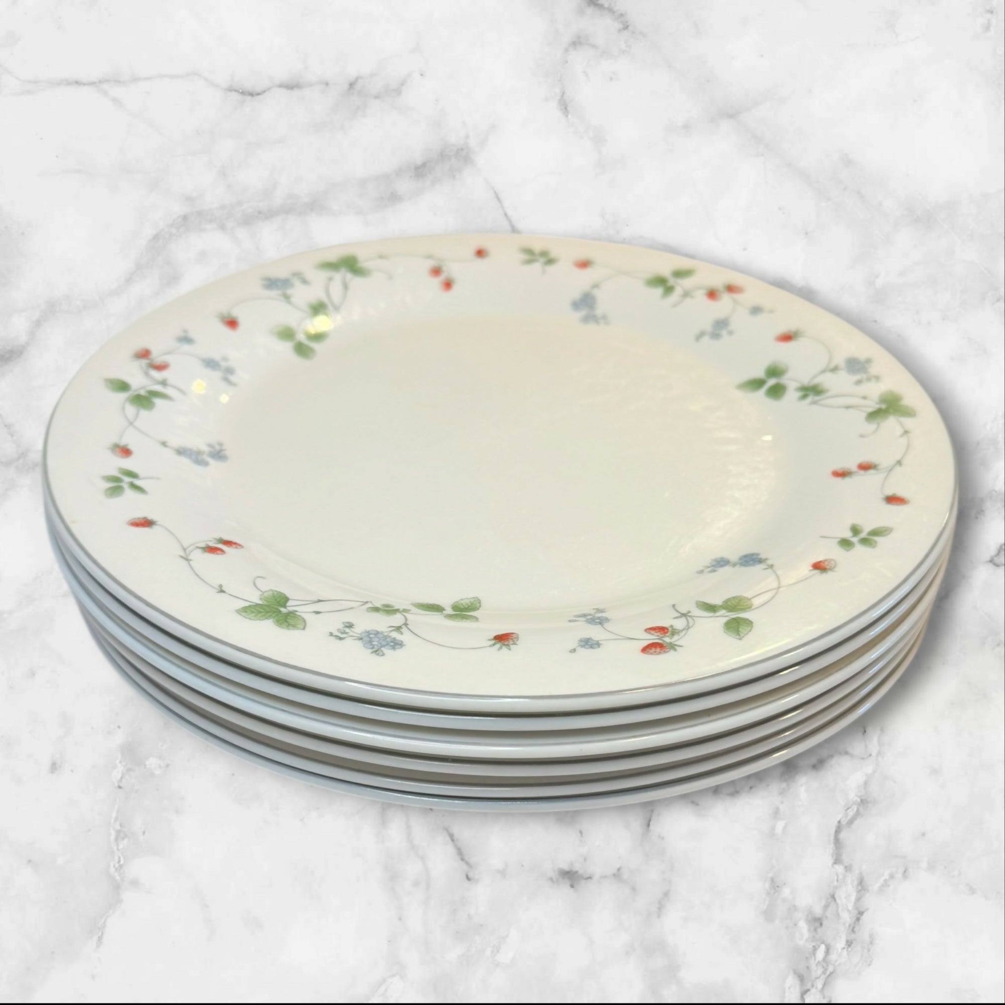 Royal Doulton Strawberry Fayre Pink Dinner Plates | Set of 4 | Excellent