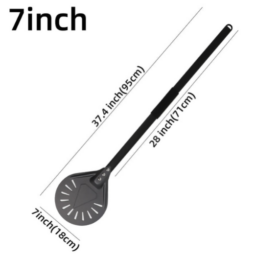 Anygleam Pizza Shovel 110cm Dark Grey for Perforated Peel with Metal Handle Oven Turning Baking Accessory