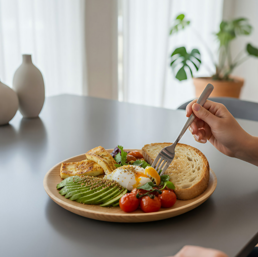 Anygleam Natural Wood 3pcs Round Wooded Plates Food Kitchen Tableware