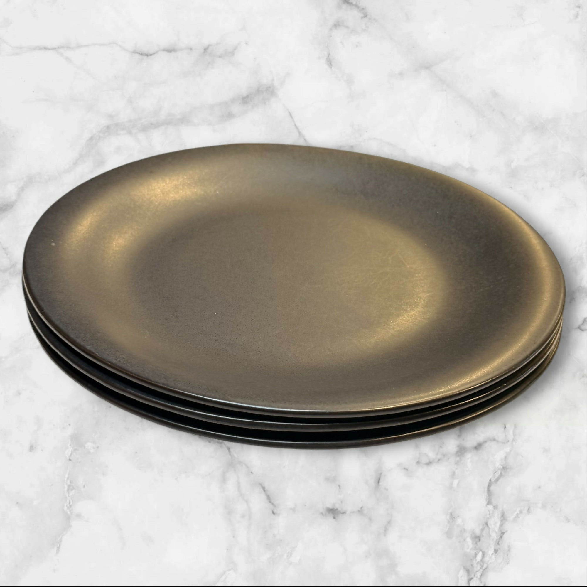 Pottery Barn Ellipse Black Dinner Plates | Set of 3 | Great Condition