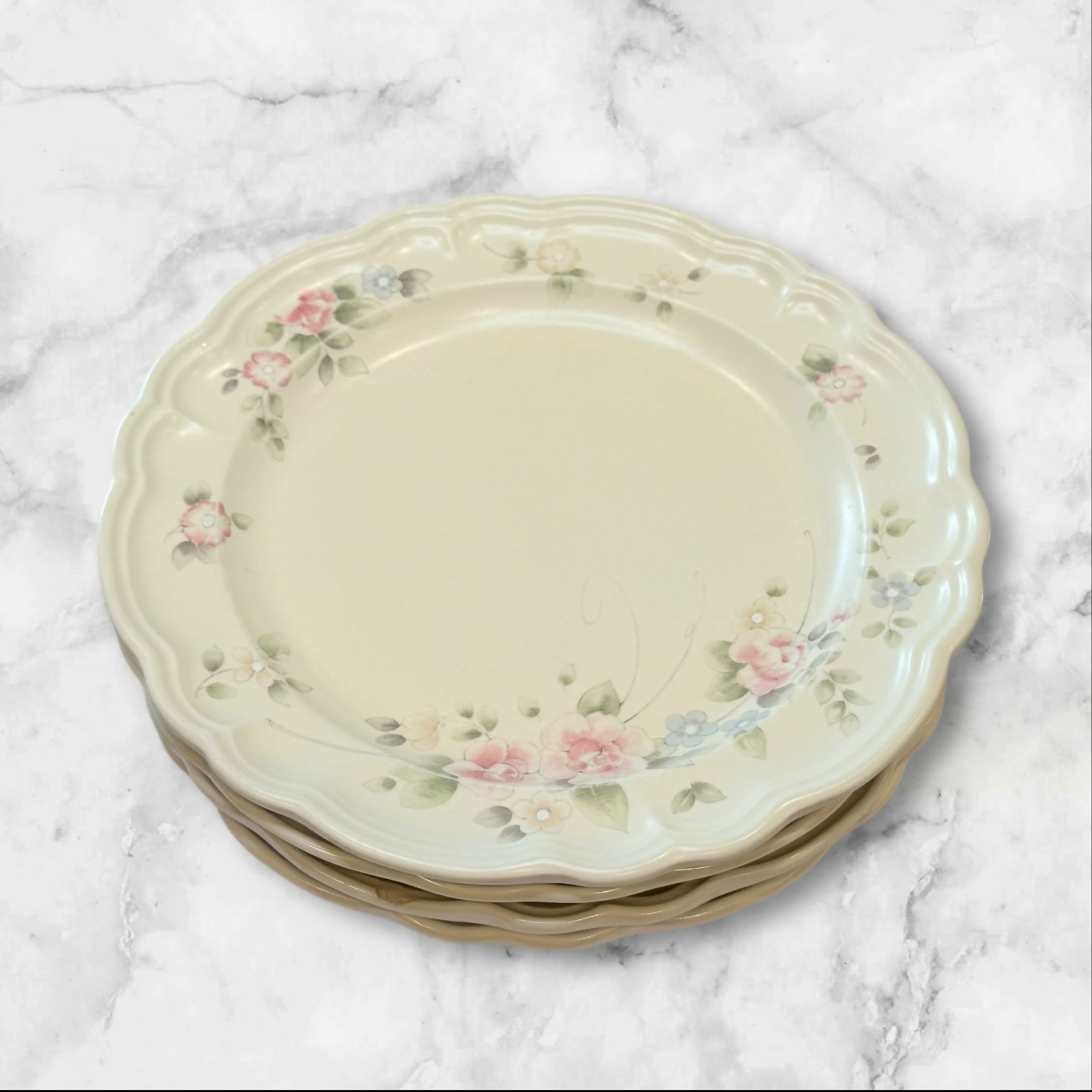 Pfaltzgraff Tea Rose Dinner Plates Set of 4 | Vintage | Used
