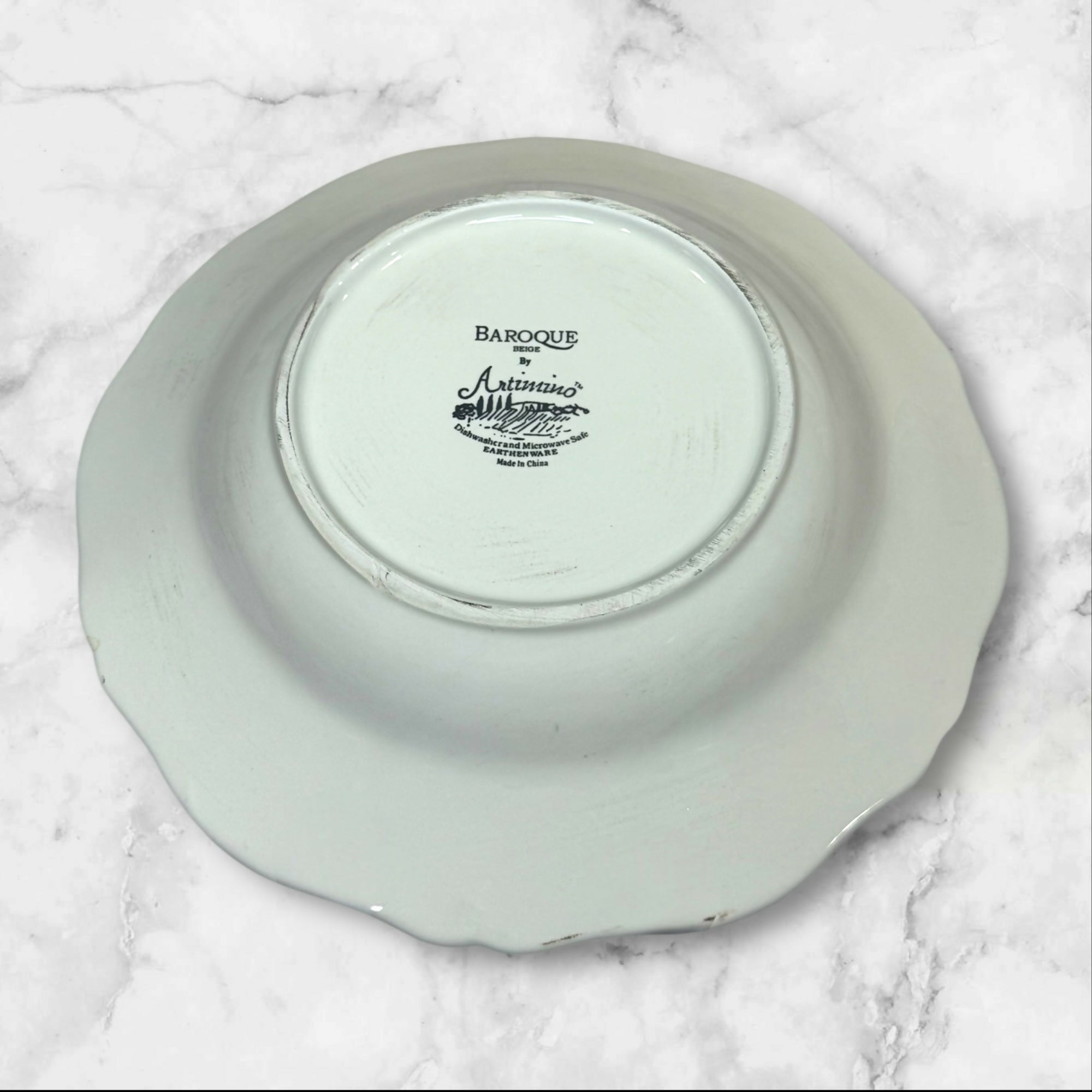 Artimino Baroque Beige Large Rim Soup Bowls | Set of 4 | Great Condition