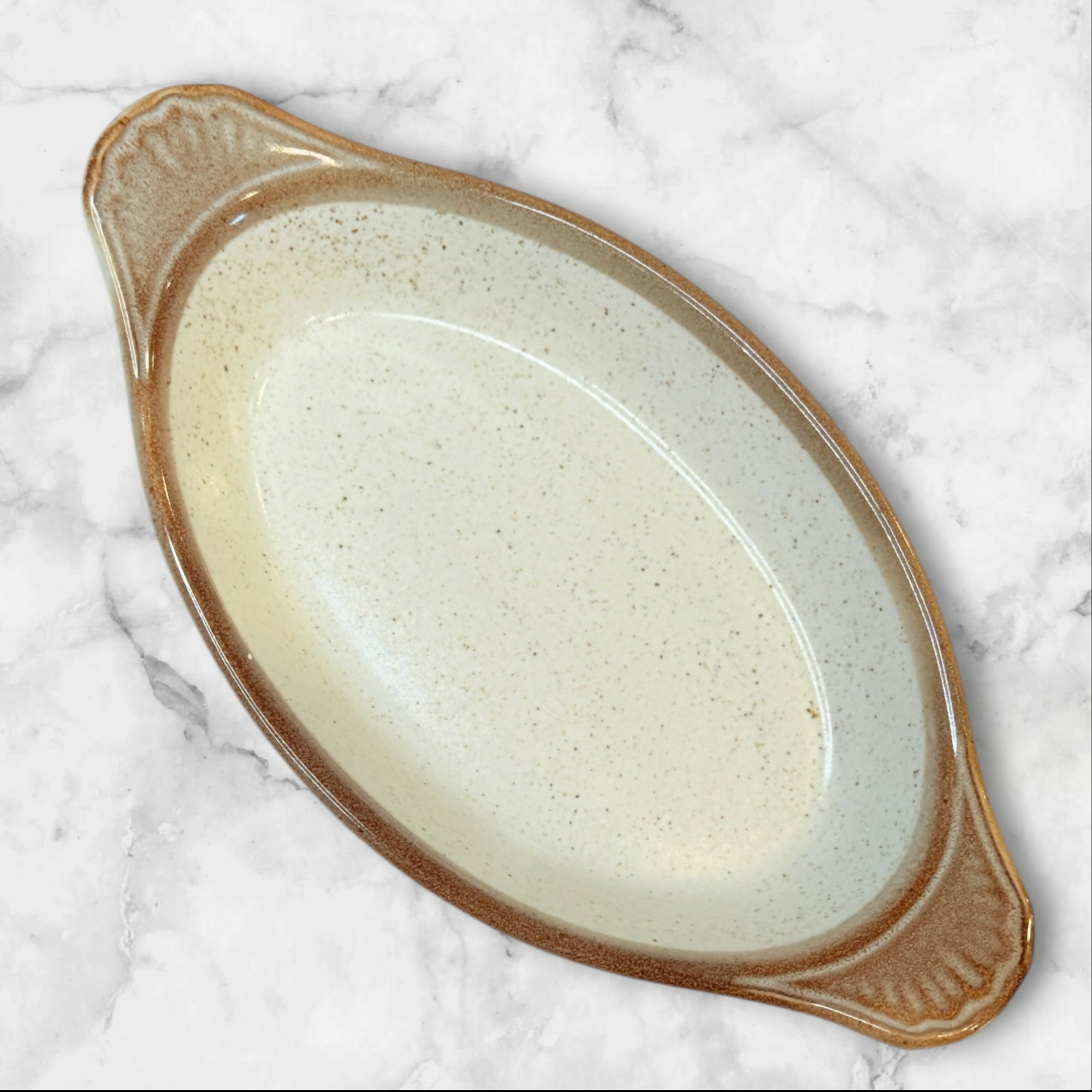 Rego Stoneware Oval Au Gratin Dish with Handles | Excellent Condition