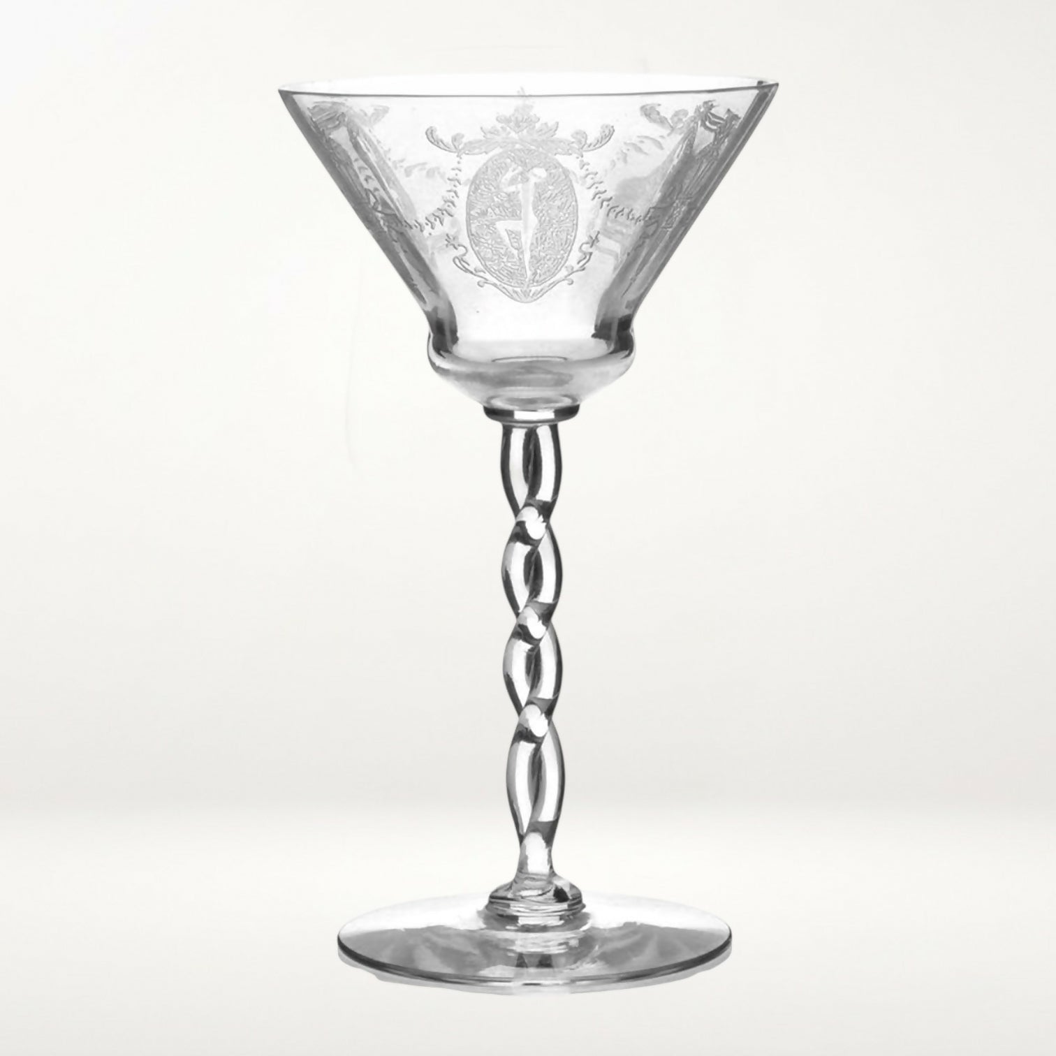 Morgantown Sunrise Medallion Cocktail Glass | Stem 7664 | Excellent Condition