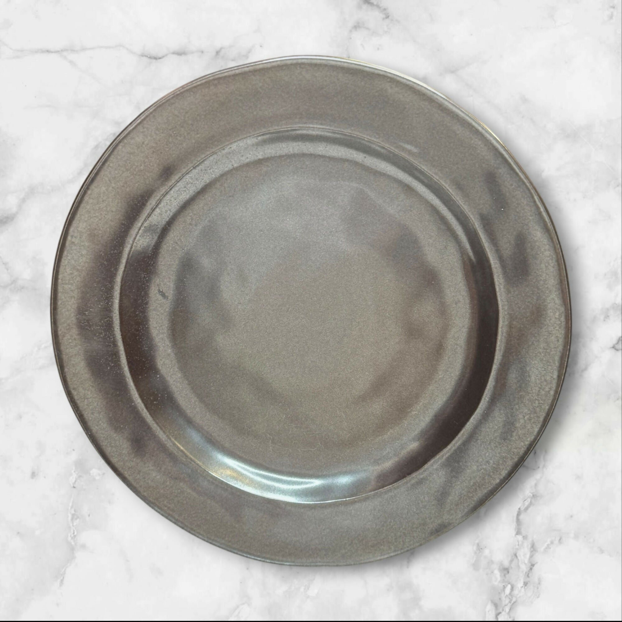 Juliska Pewter Stoneware Dinner Plates Set of 3 11” Gray Rustic Stoneware