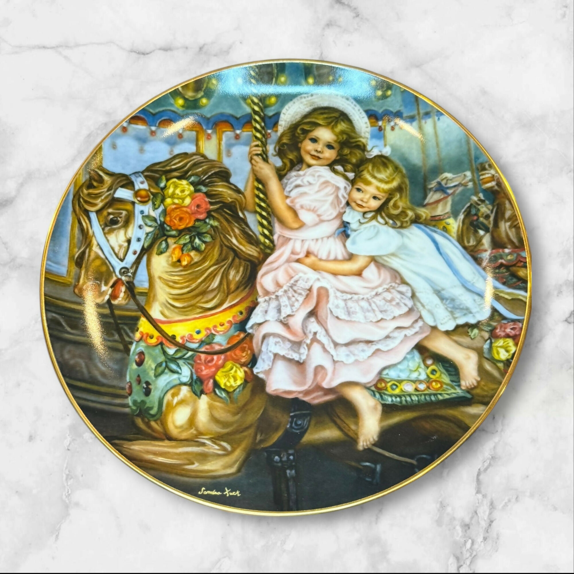 Reco Carousel Magic Collector Plate | Sandra Kuck 1987 | Barefoot Children | Exc