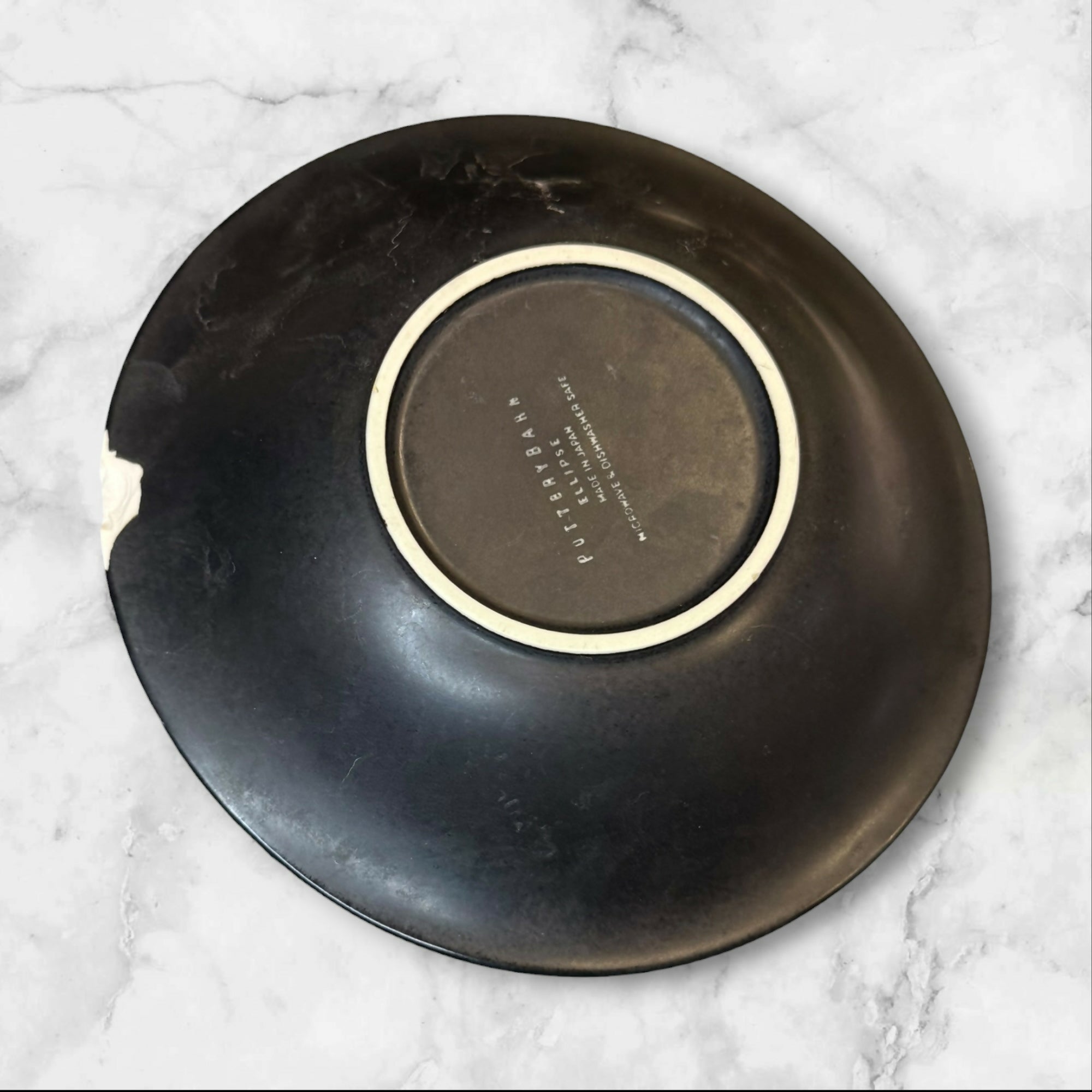 Pottery Barn Ellipse Black Coupe Soup Bowls | Set of 6 | Good Condition