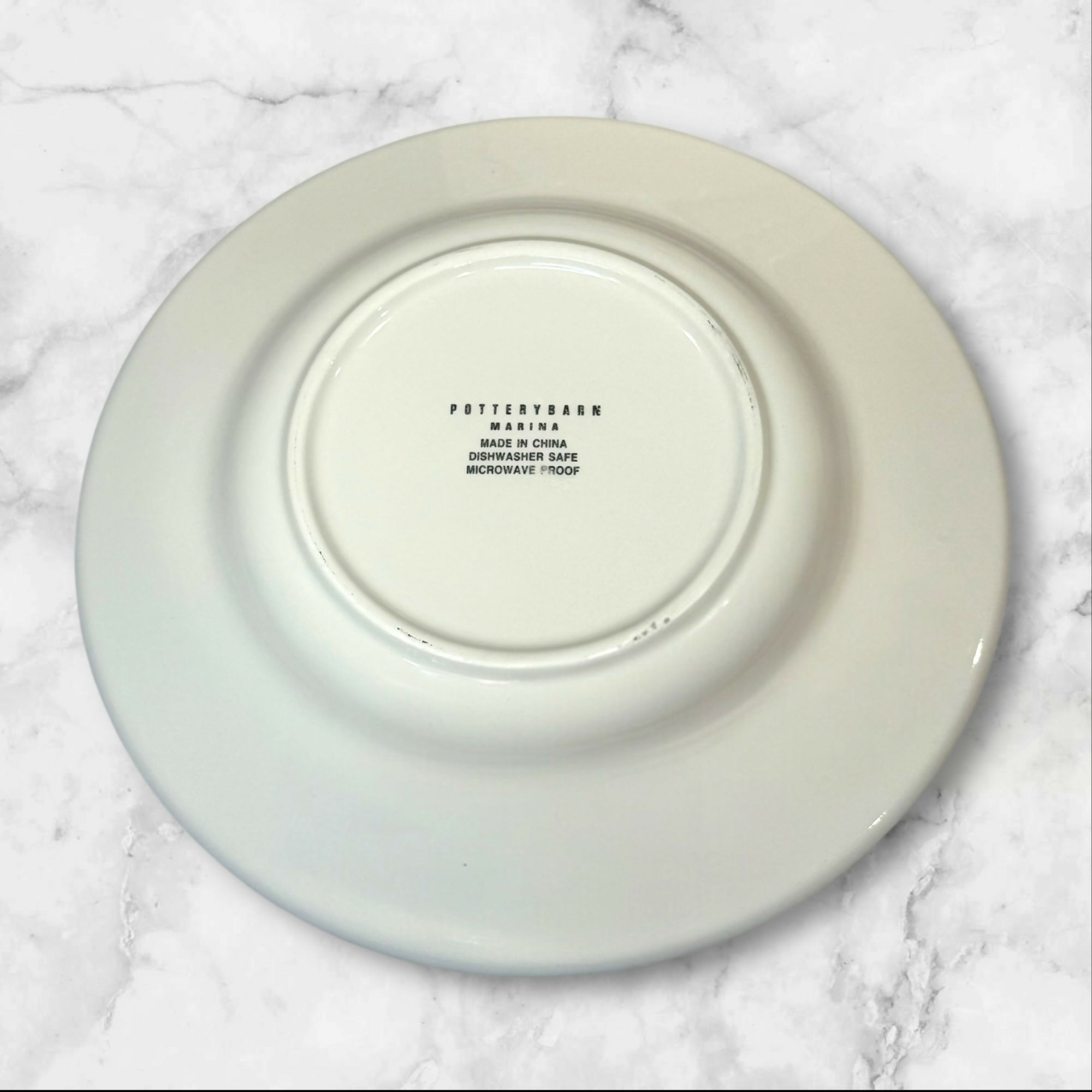 Pottery Barn Bistro & Marina Pasta Bowls | Set of 8 | White Green Rim | Exc Cond