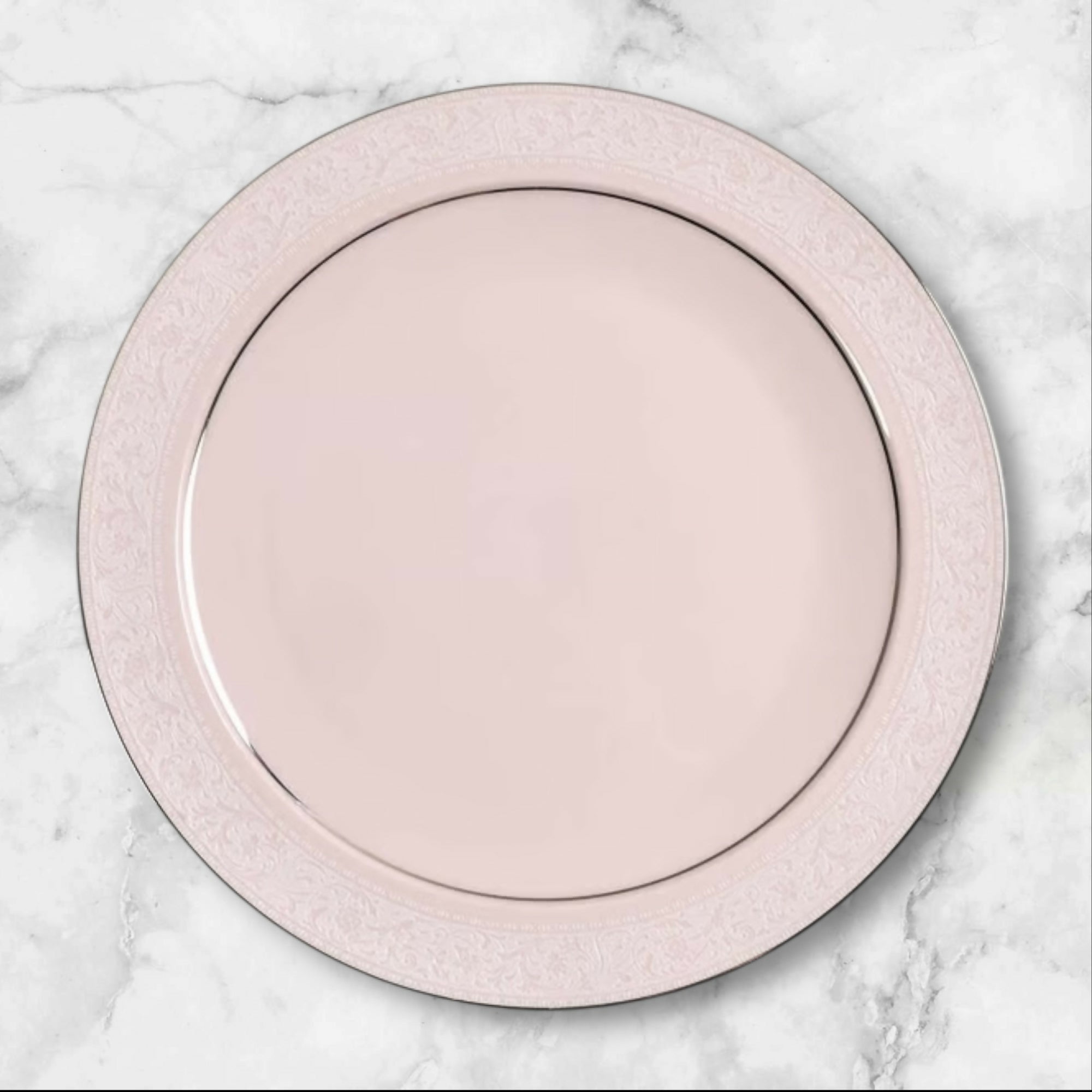 Noritake Always Pink Platinum Rim Dinner Plates | Set of 4 | Excellent Condition